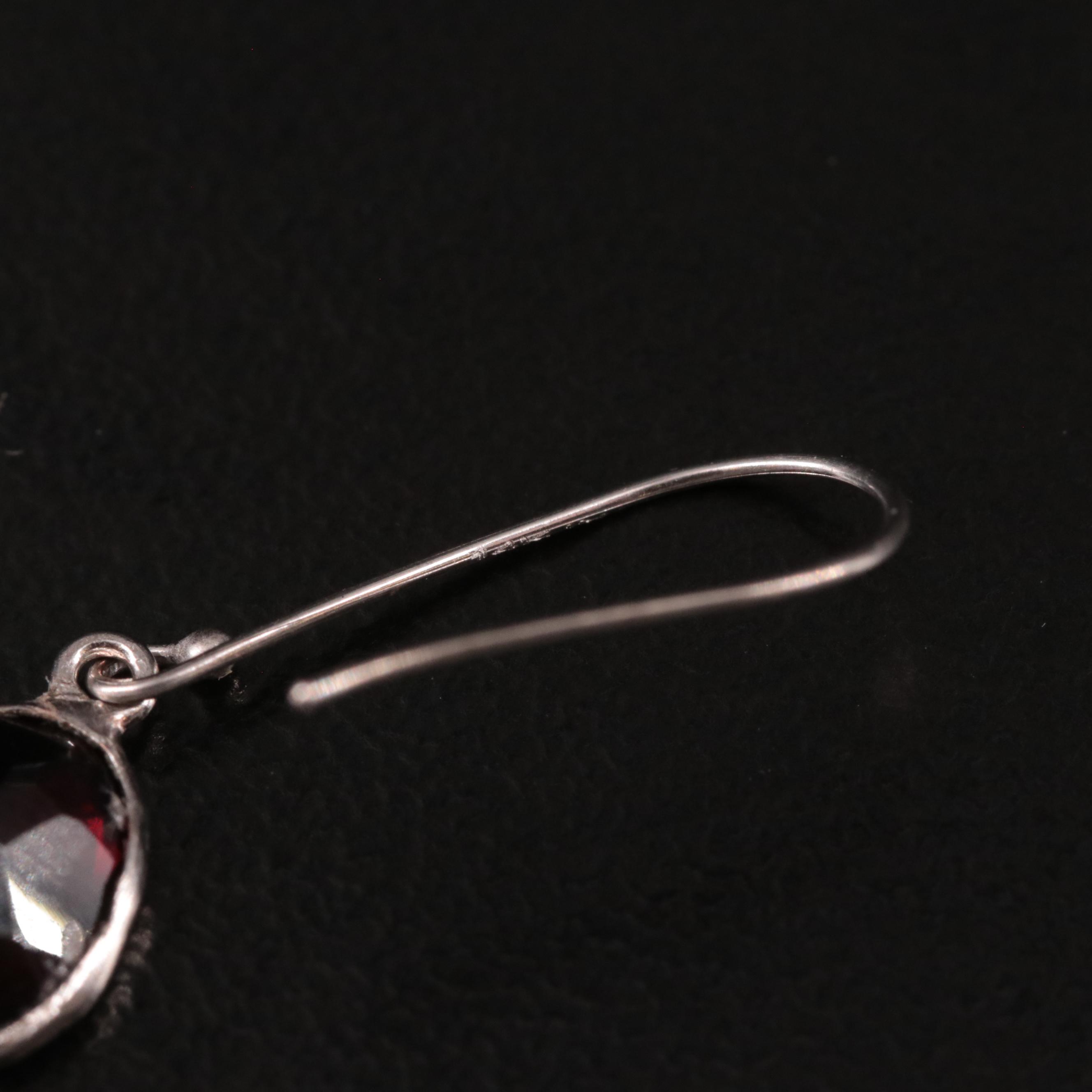 14K Garnet Drop Earrings