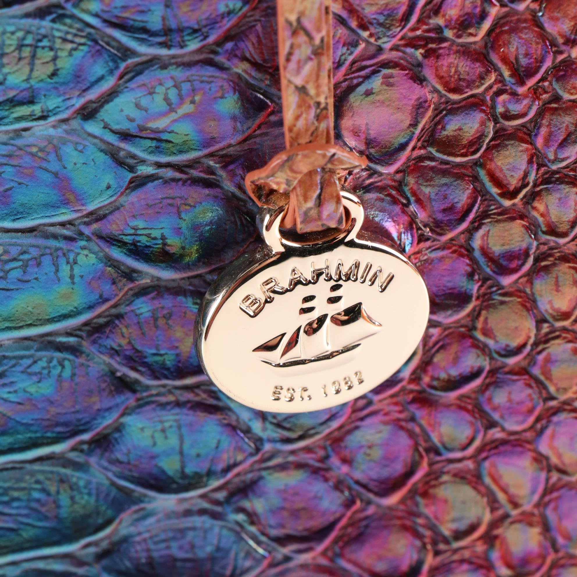 Brahmin Small Elaine Two-Way Bag in Stellaris Ombre Croc-Embossed Leather