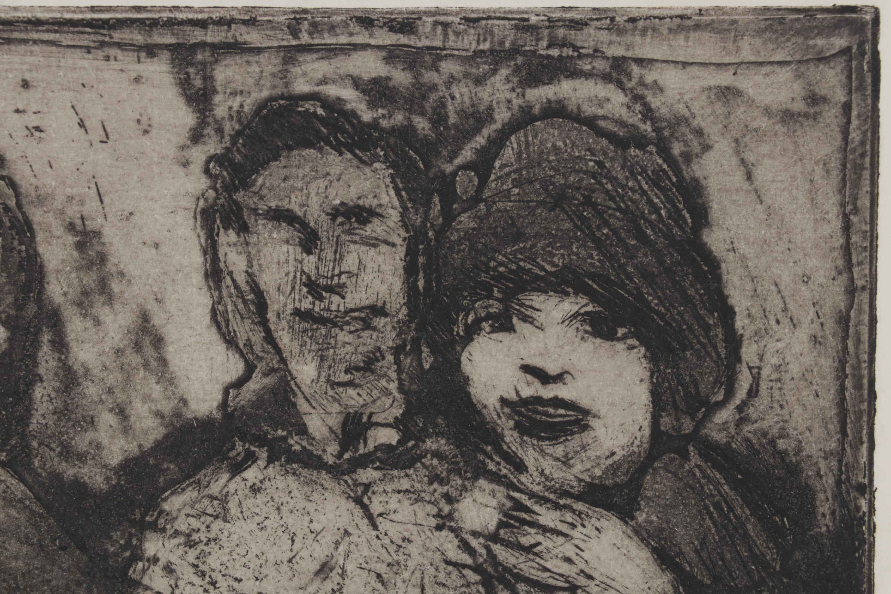 Sidney Chafetz Etching With Aquatint "The Arrival of the Actress," 1968