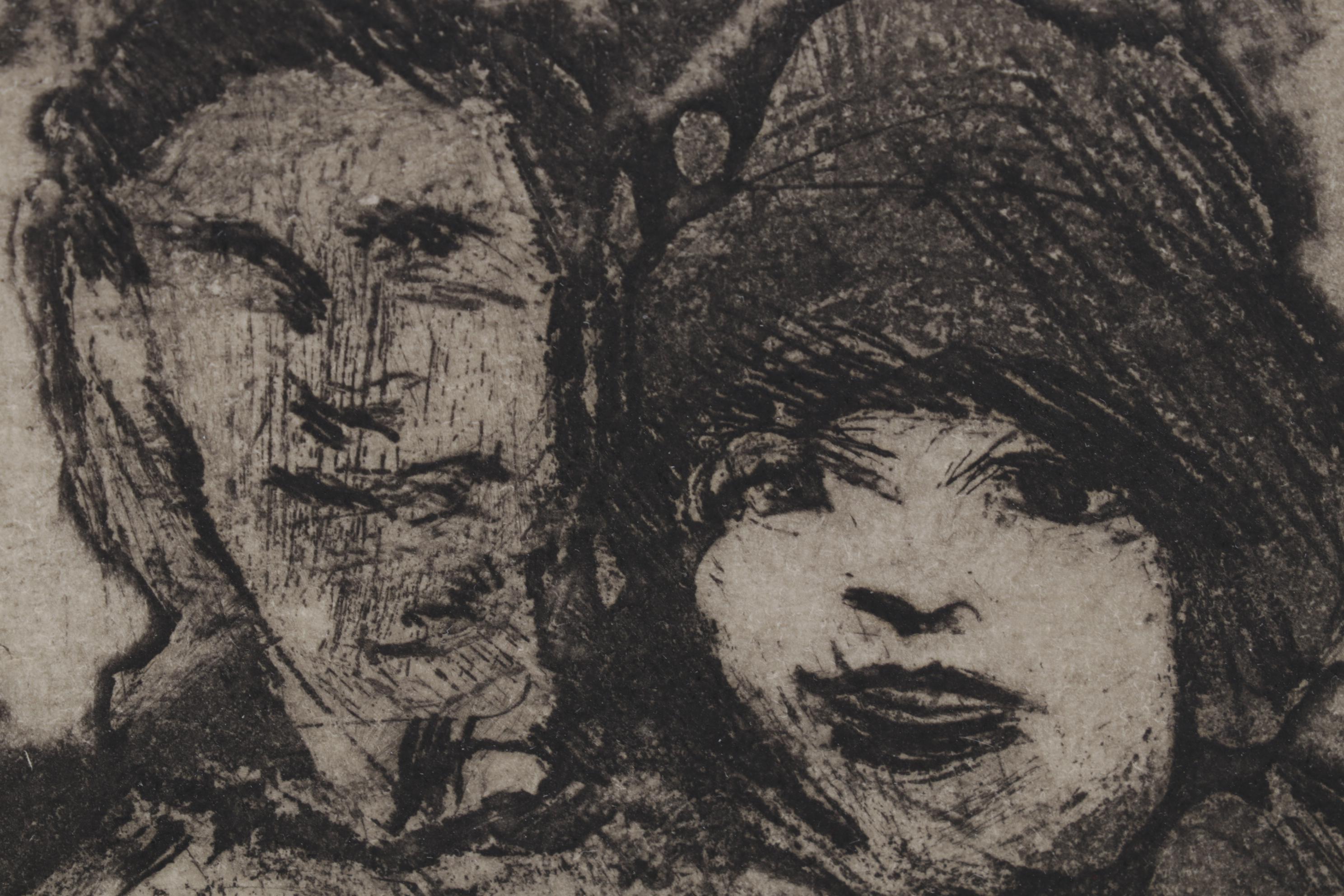 Sidney Chafetz Etching With Aquatint "The Arrival of the Actress," 1968