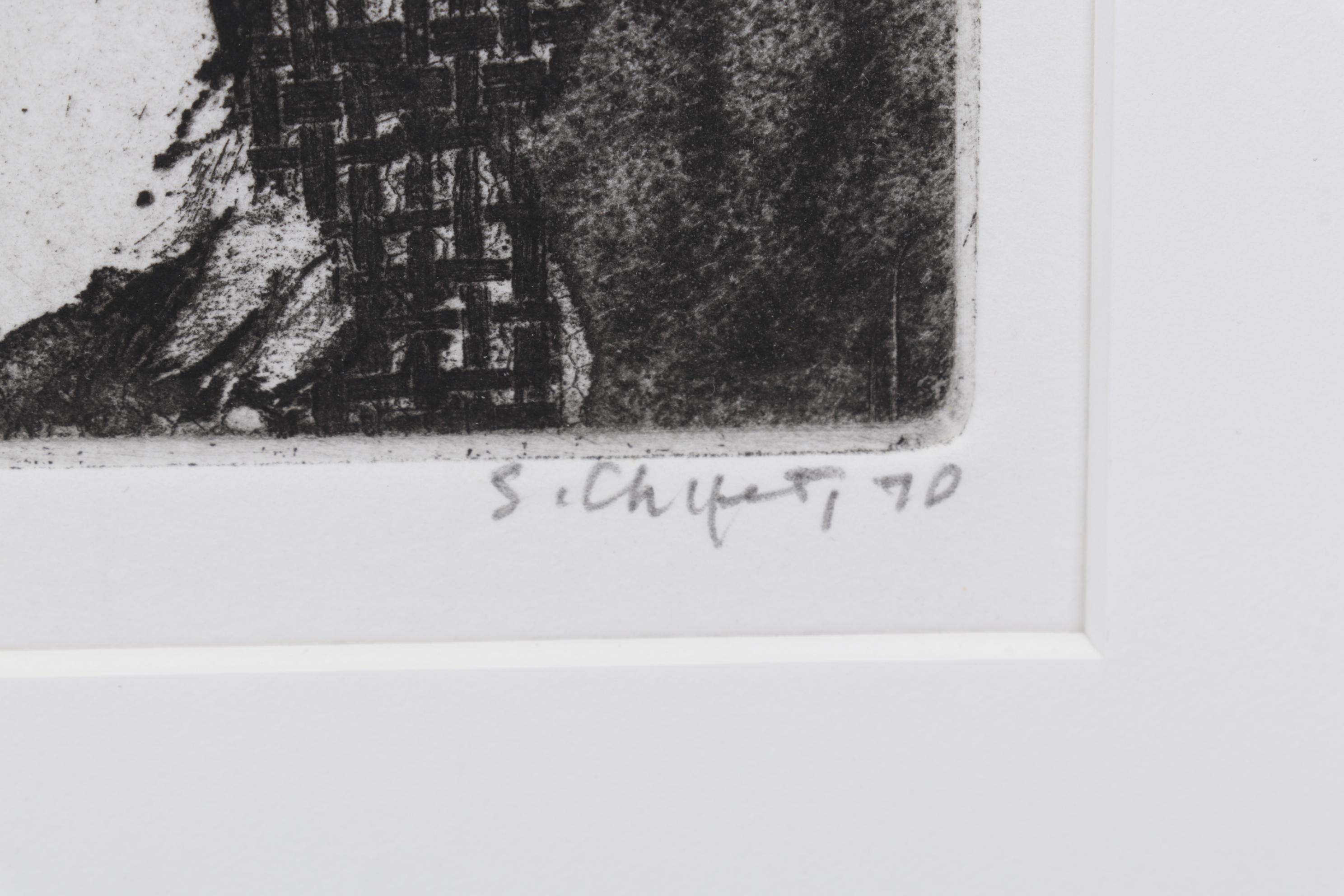 Sidney Chafetz Etching "W. C. Williams," 1970
