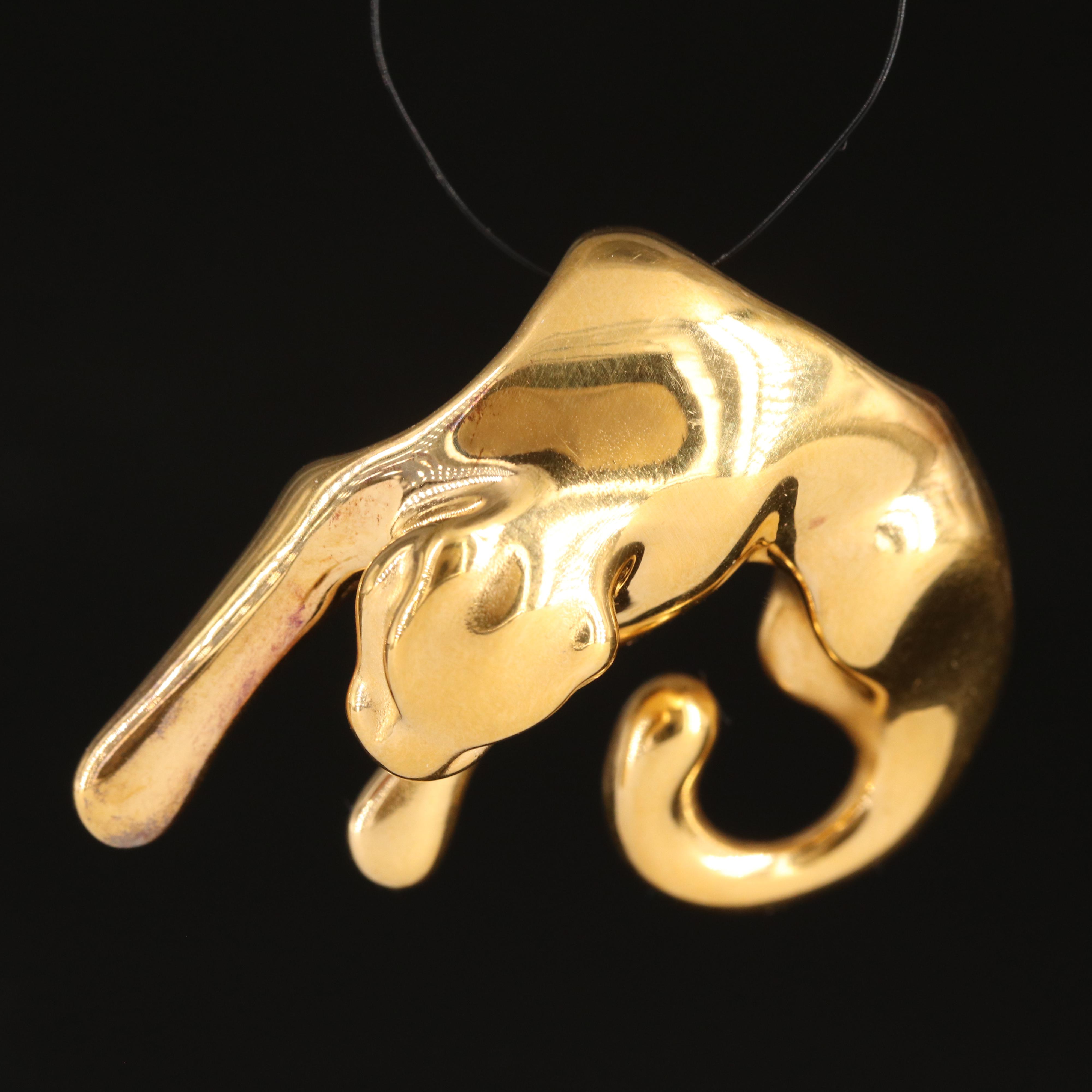14K Panther Slide Pendant
