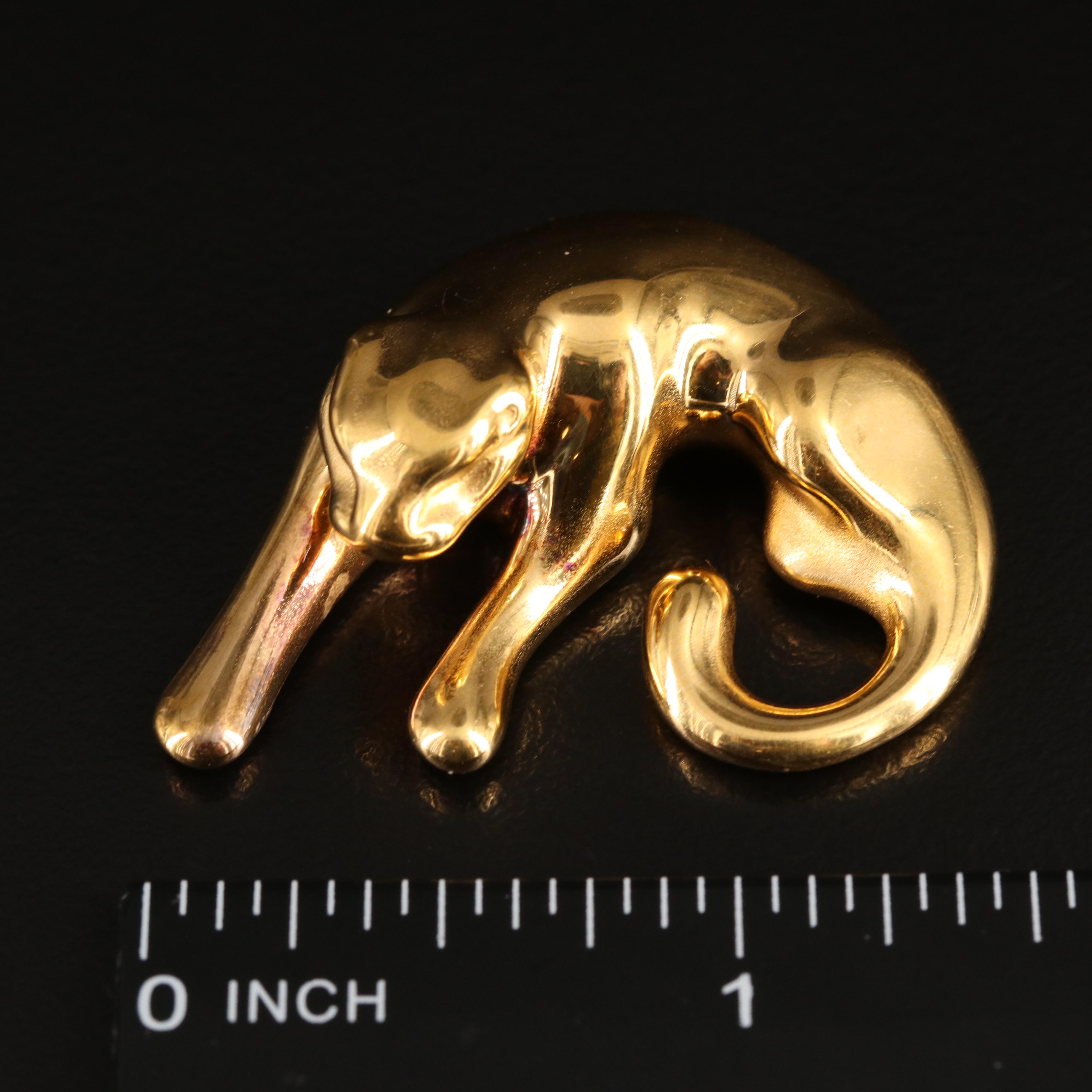 14K Panther Slide Pendant