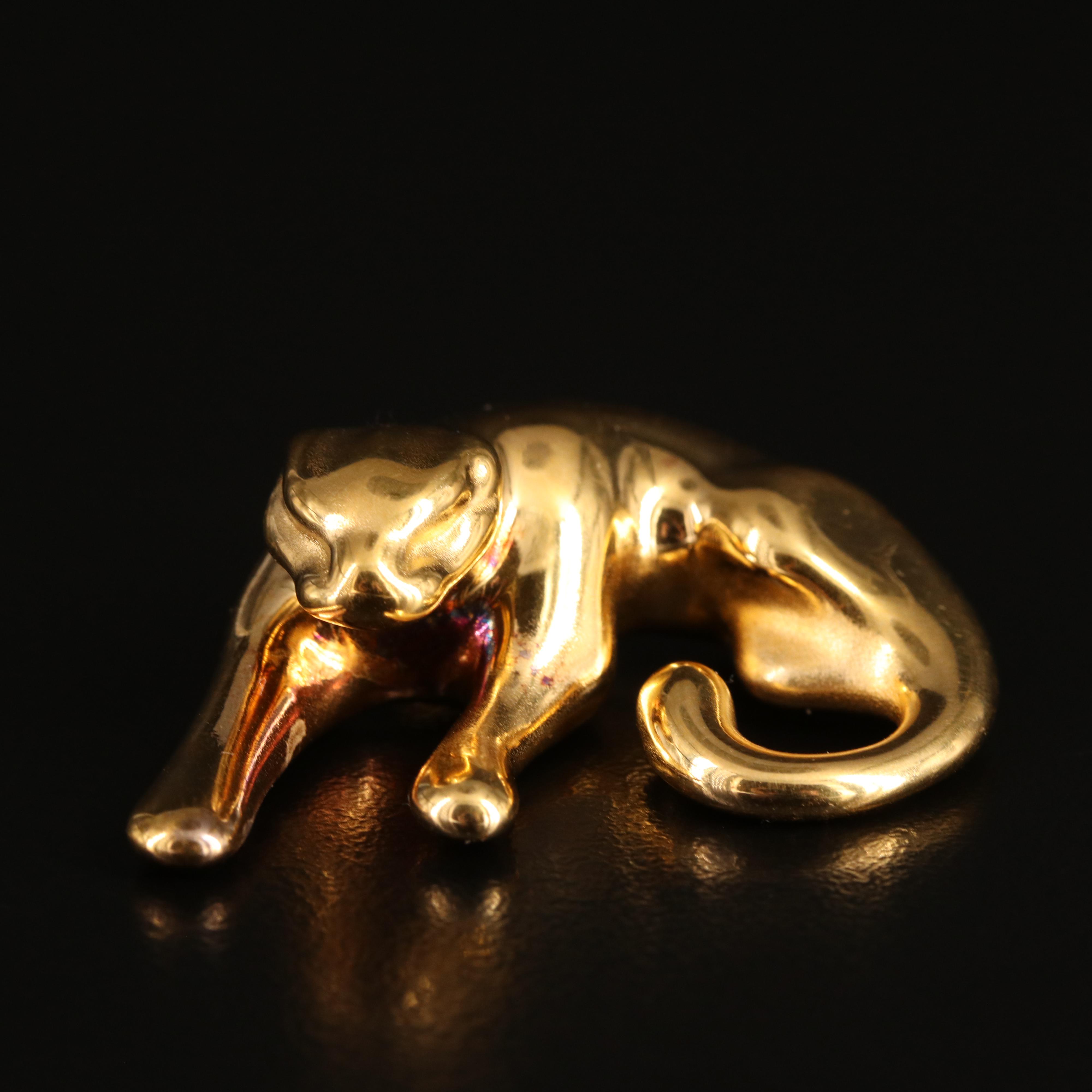 14K Panther Slide Pendant