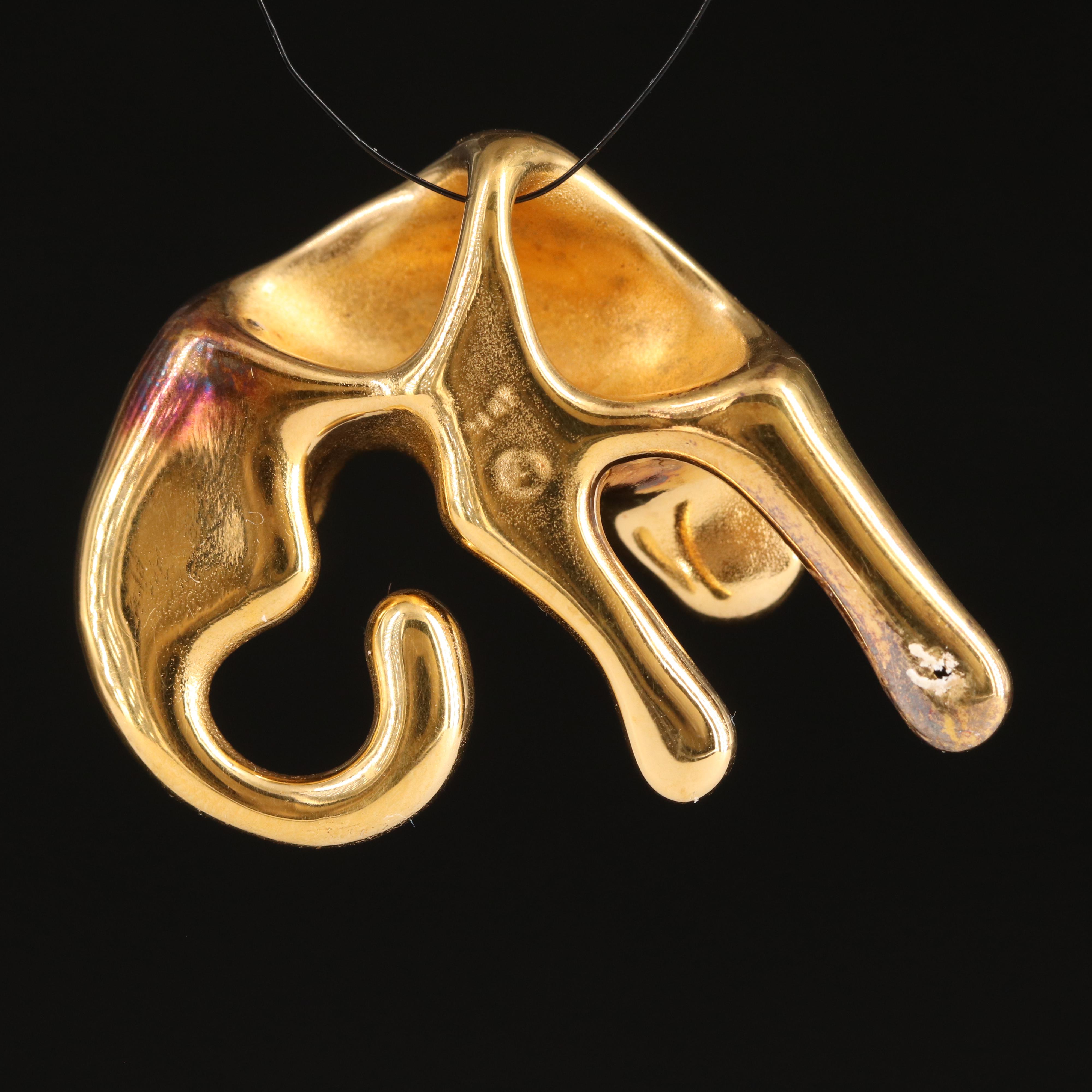 14K Panther Slide Pendant