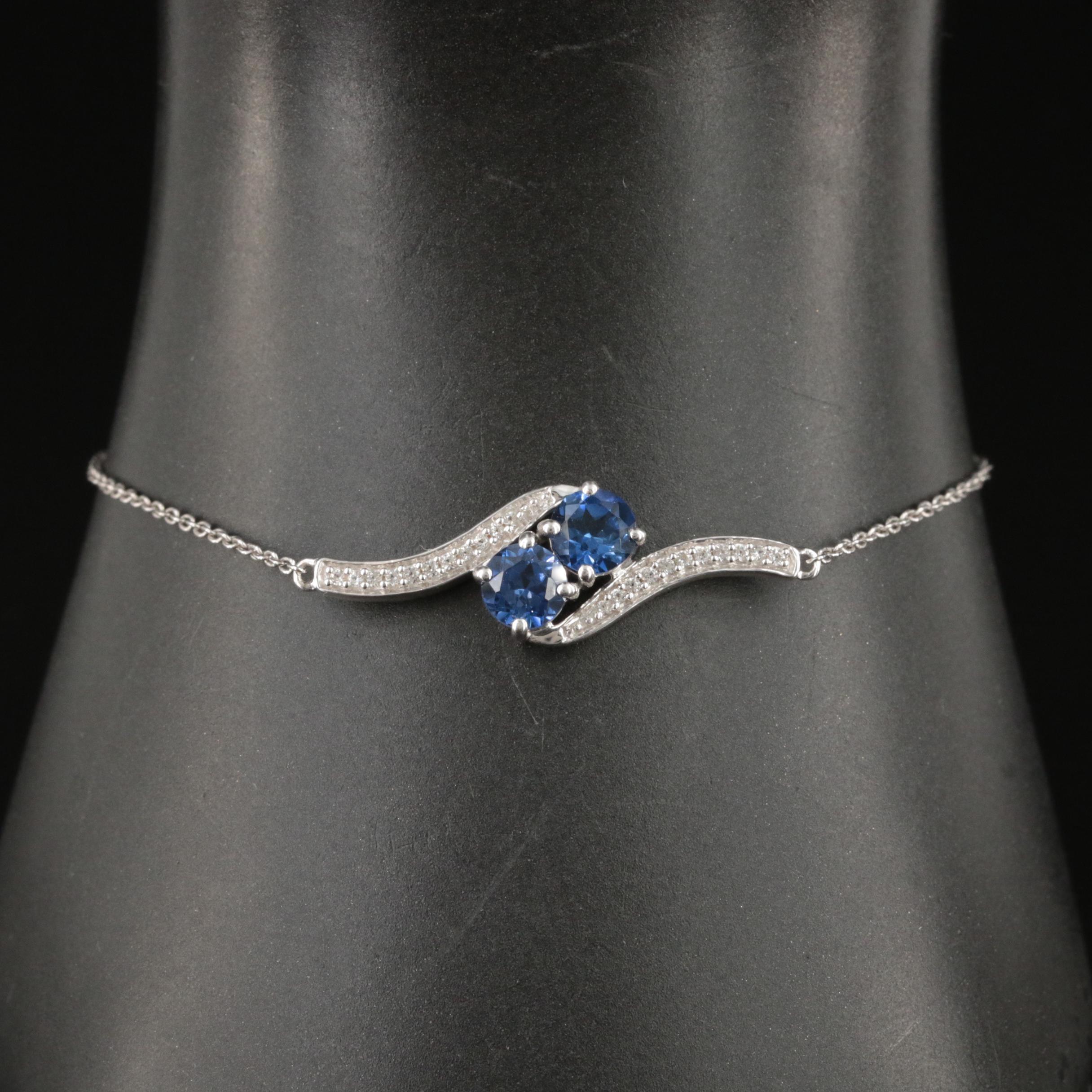 Sterling Sapphire Bolo Bracelet