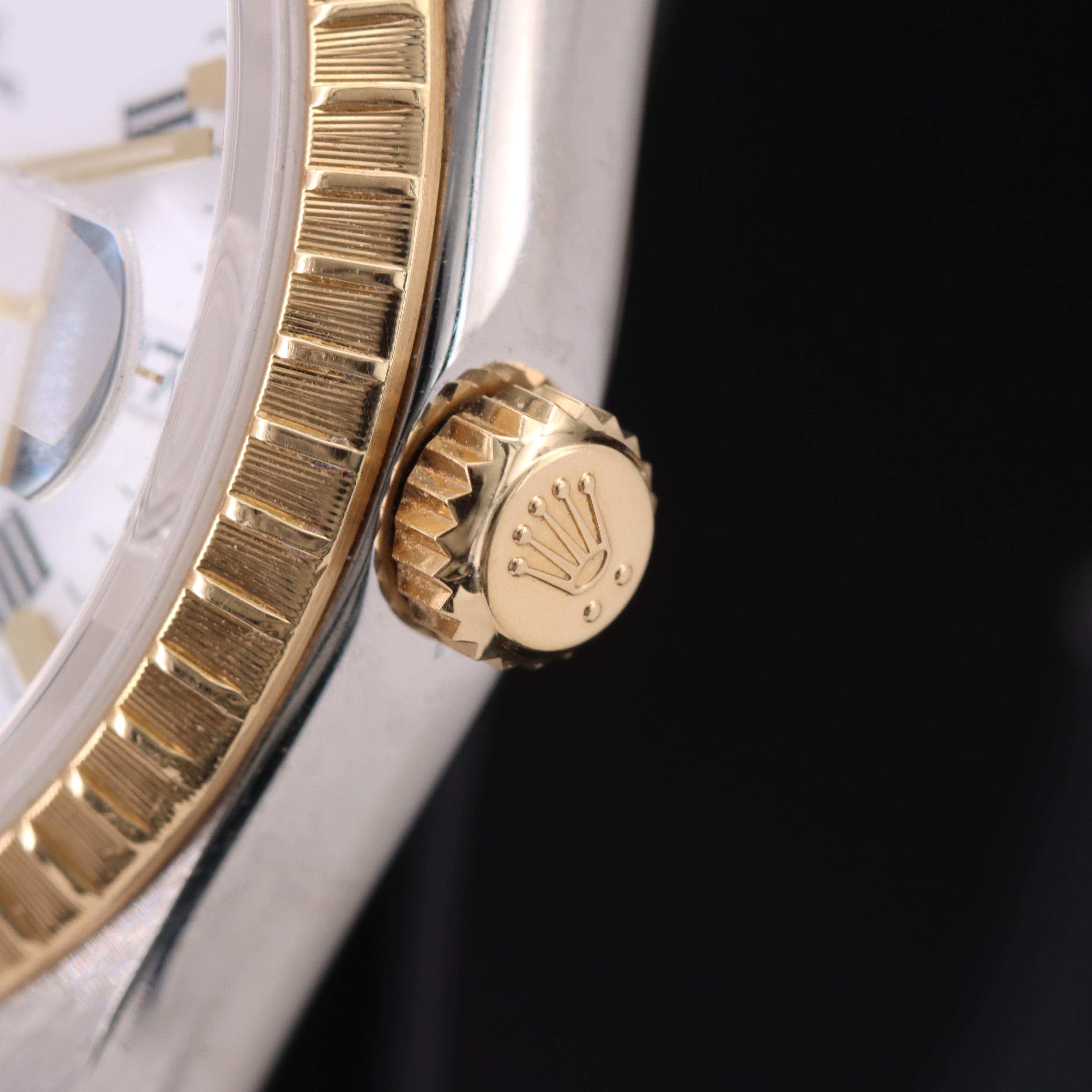 1991 Rolex Oyster Perpetual White Roman Date Watch