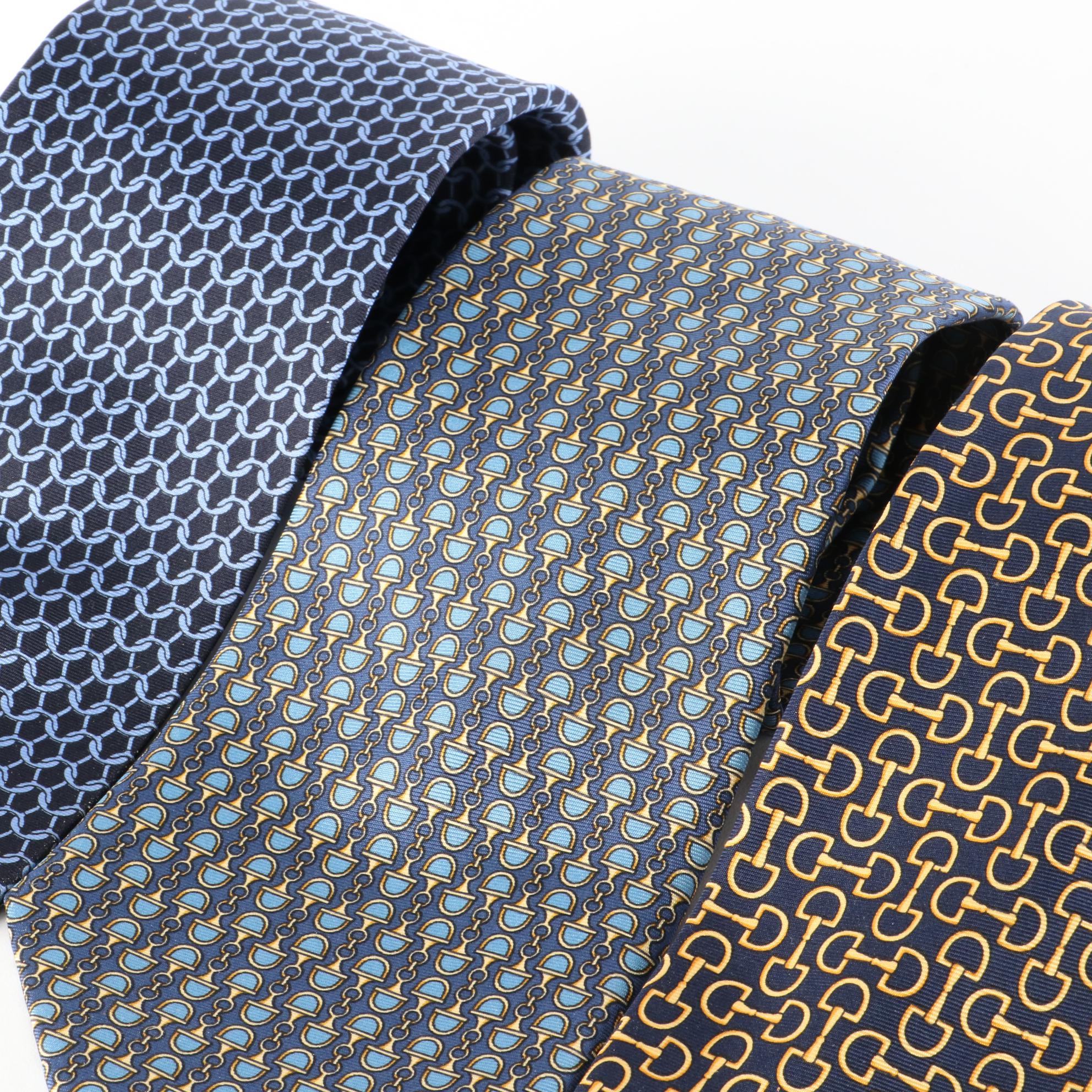 Classico by Paolo Gucci and Burberrys Patterned Silk Neckties
