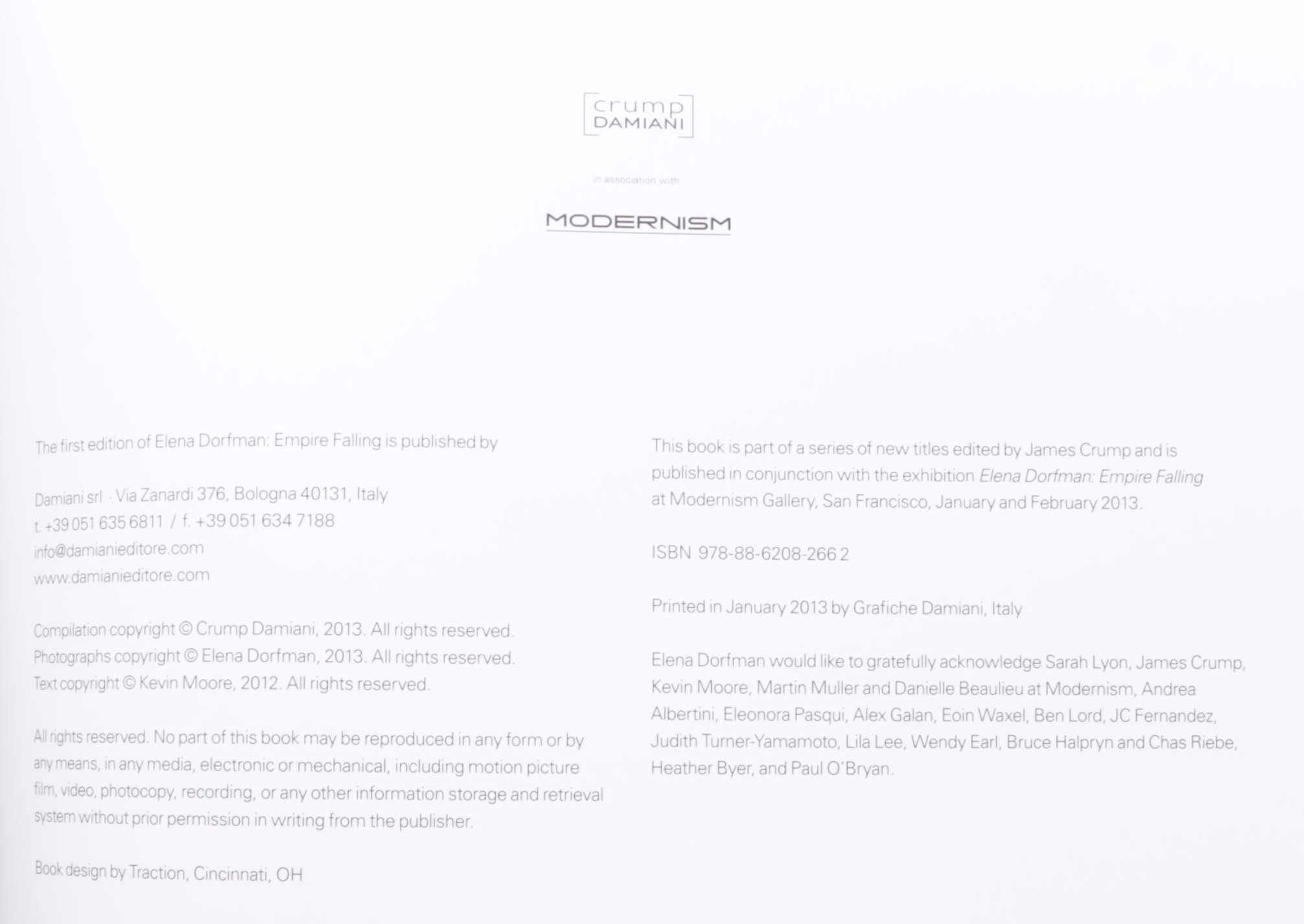 Signed First Edition "Empire Falling" by Elena Dorfman, 2013