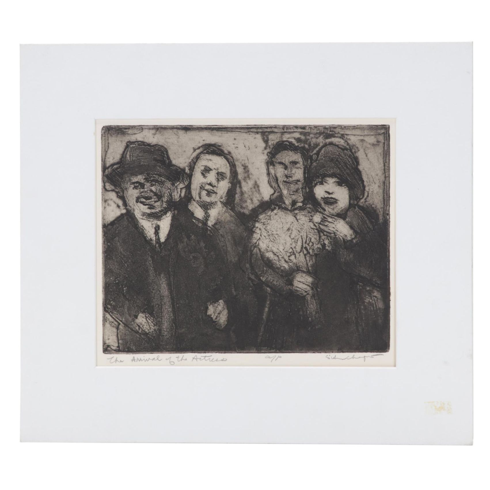 Sidney Chafetz Etching With Aquatint "The Arrival of the Actress," 1968
