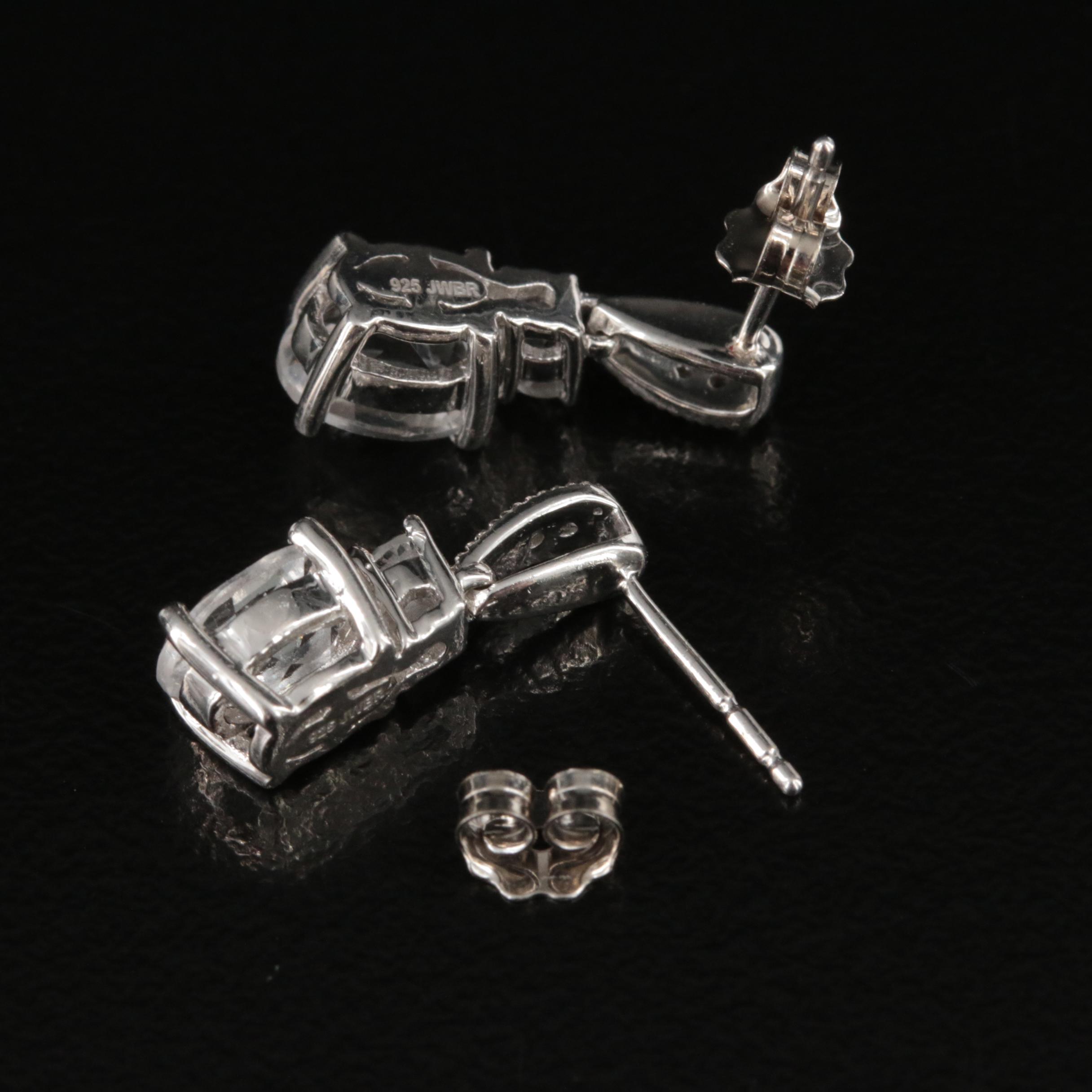 Sterling Sapphire Drop Earrings