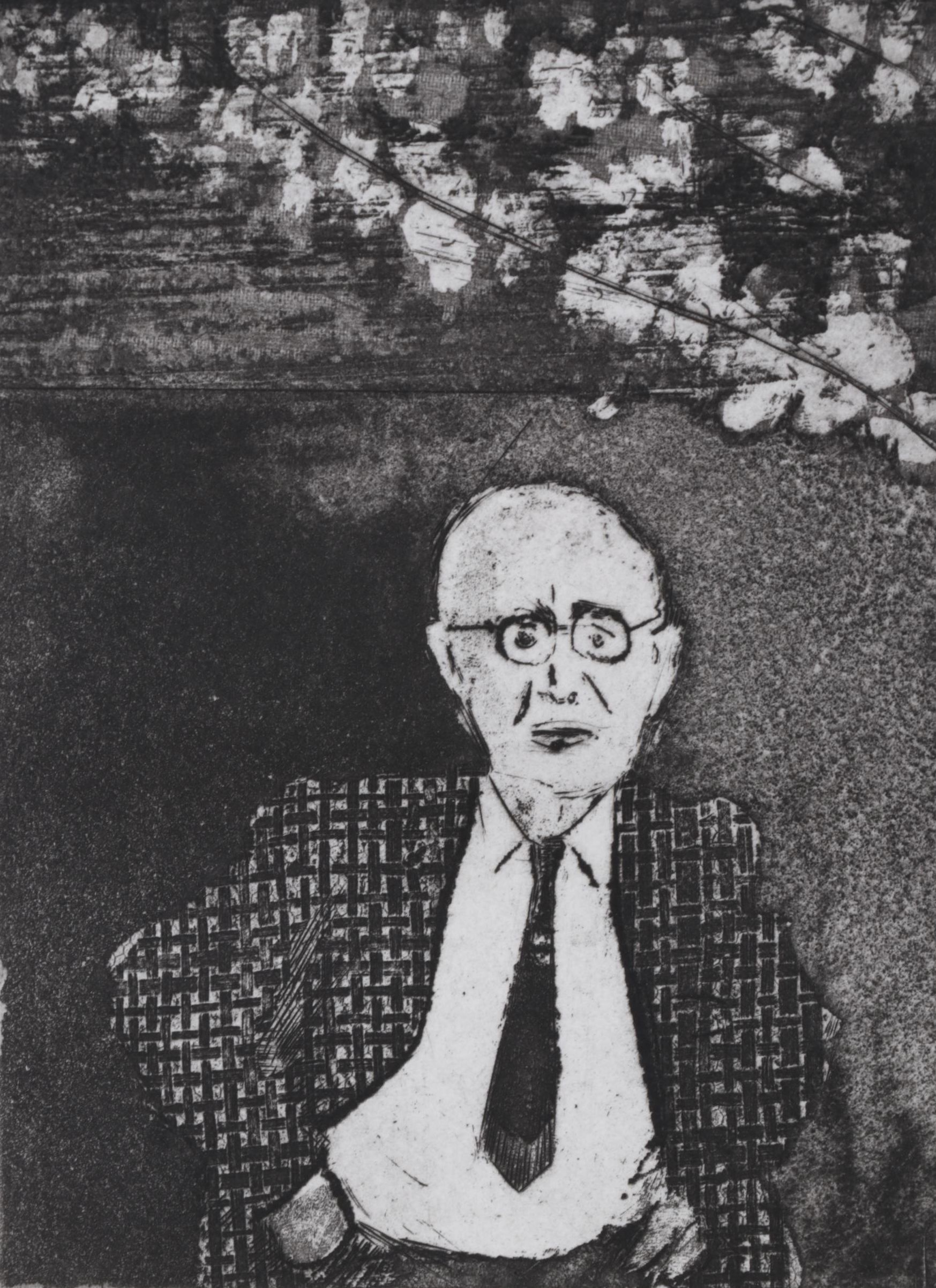 Sidney Chafetz Etching "W. C. Williams," 1970