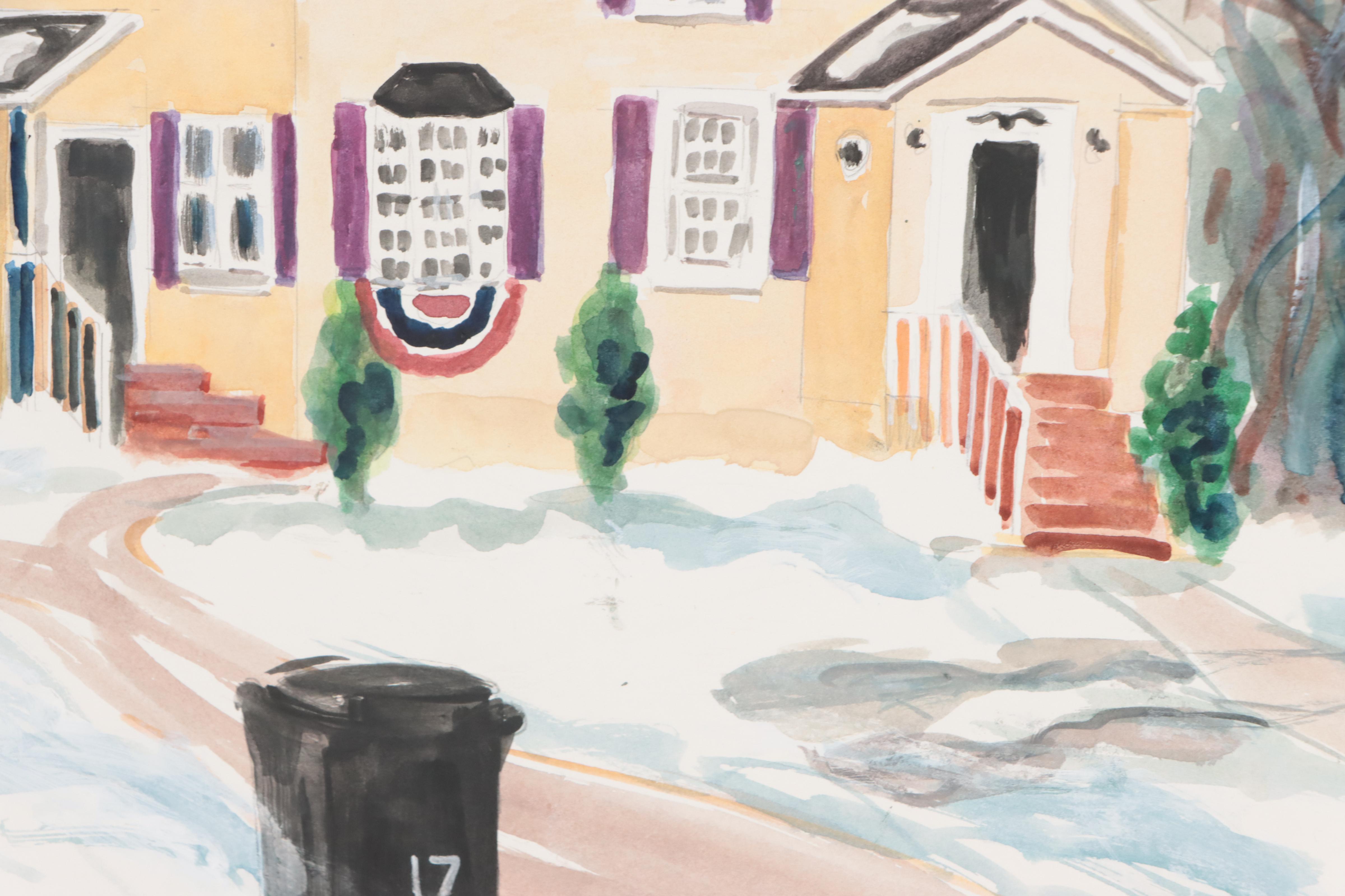 Kathleen Zimbicki Street View Watercolor Painting, 2021