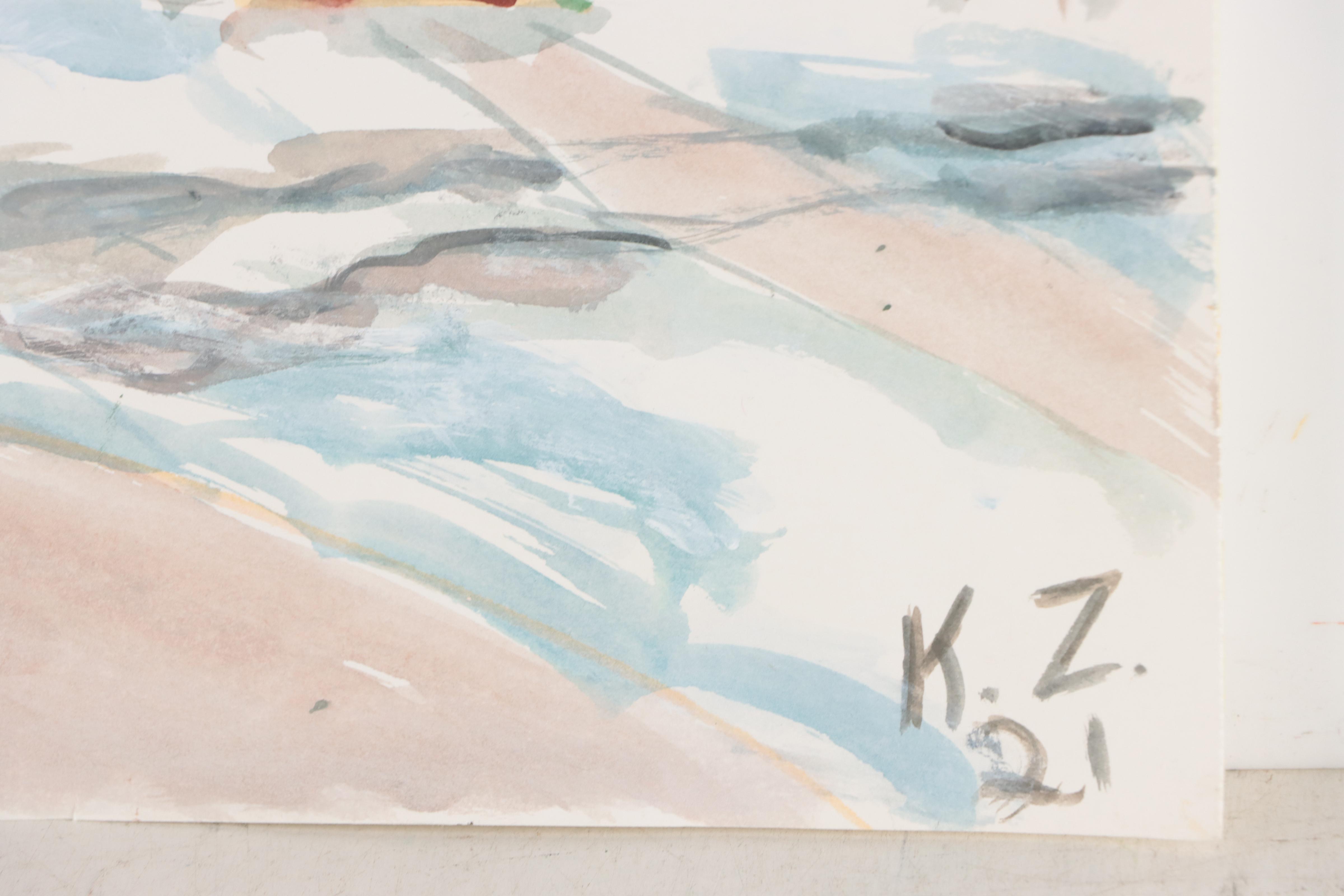 Kathleen Zimbicki Street View Watercolor Painting, 2021