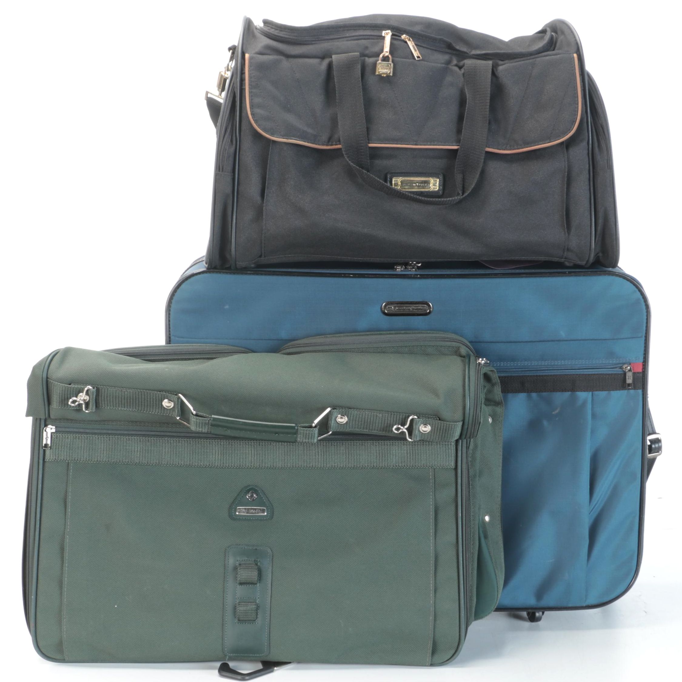 American Tourister Suitcase and Duffle Bag with Samsonite Garment Bag