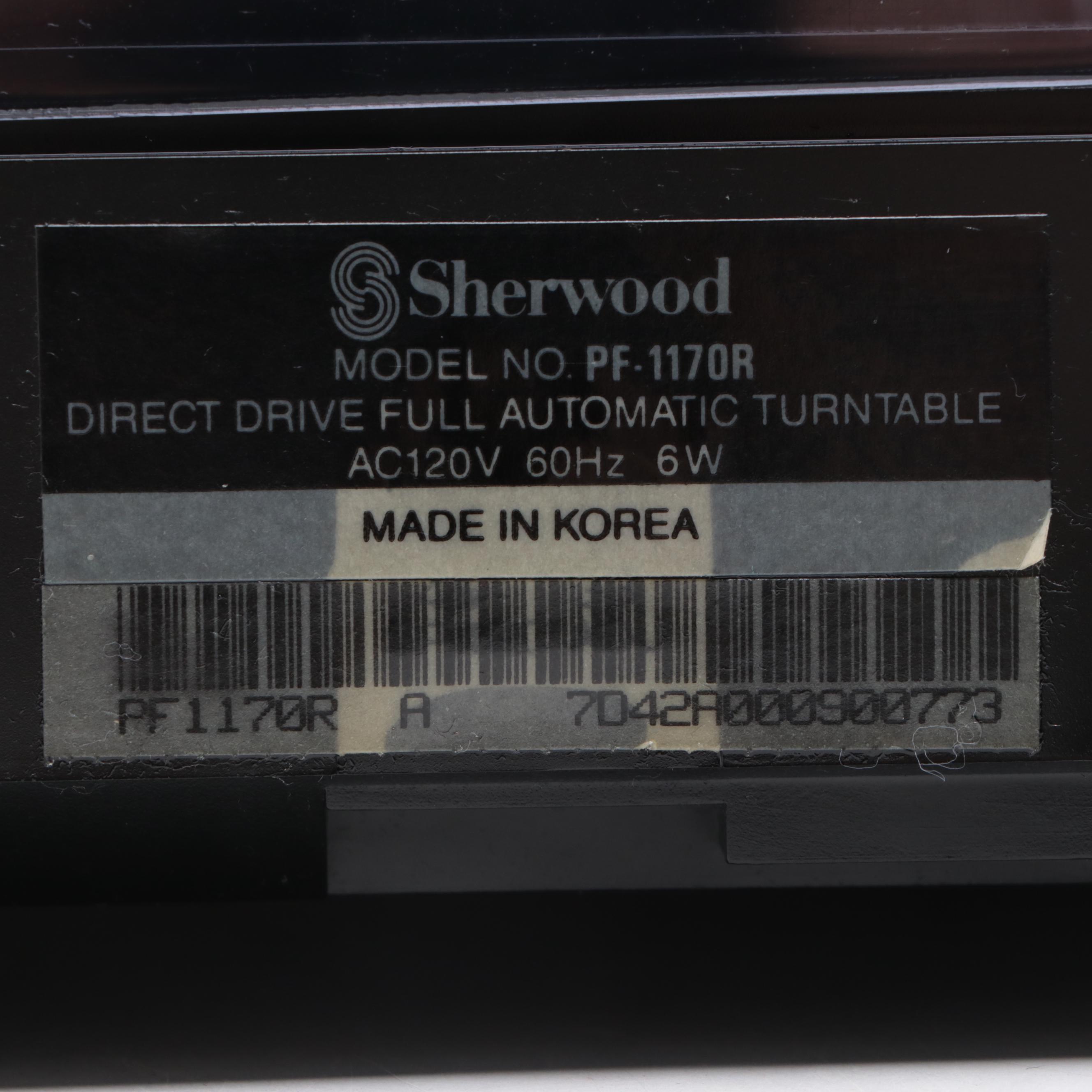 Sherwood Model PF-1170R Automatic Turntable, Late 20th Century