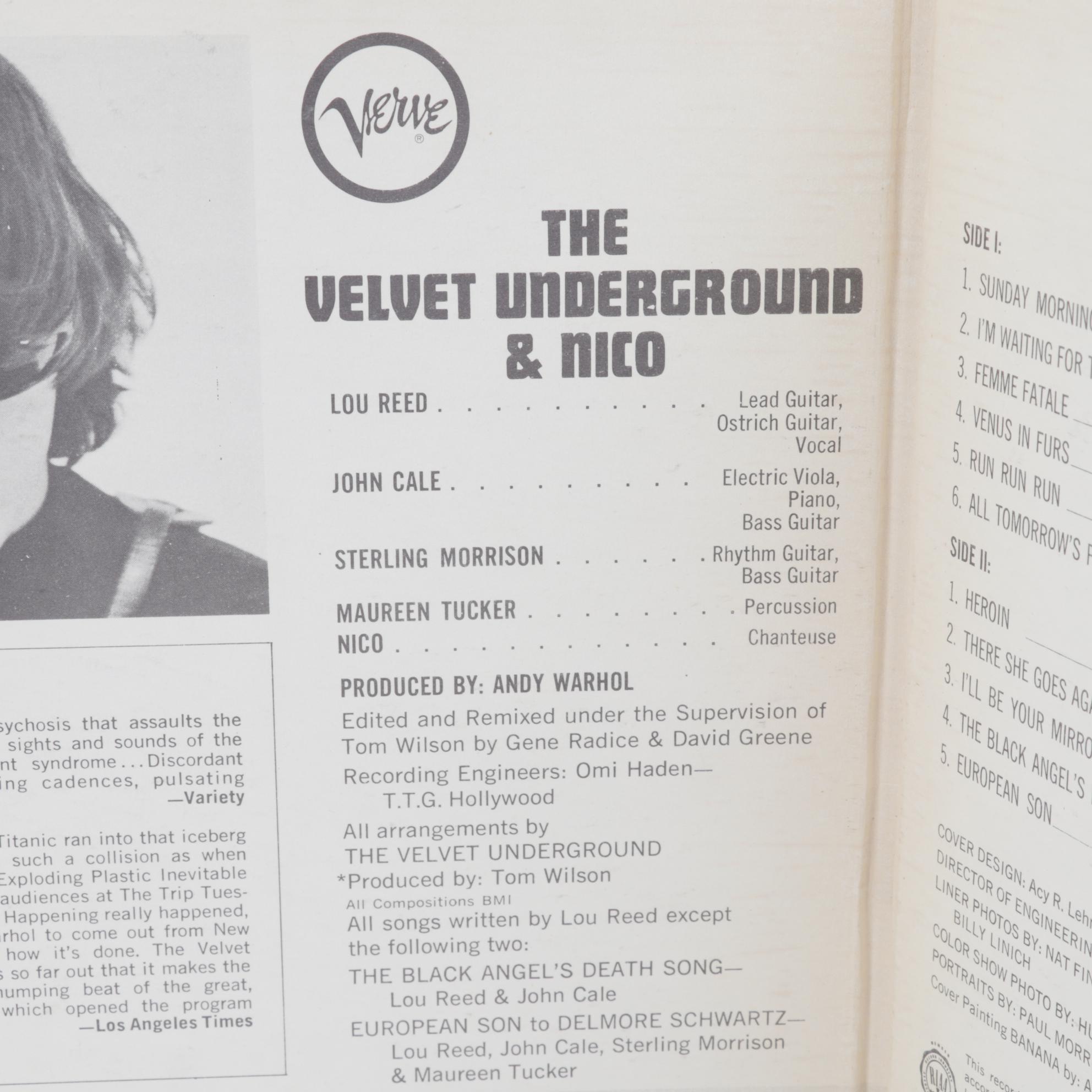 The Velvet Underground & Nico First State, Emerson Cover, Debut Album, 1967