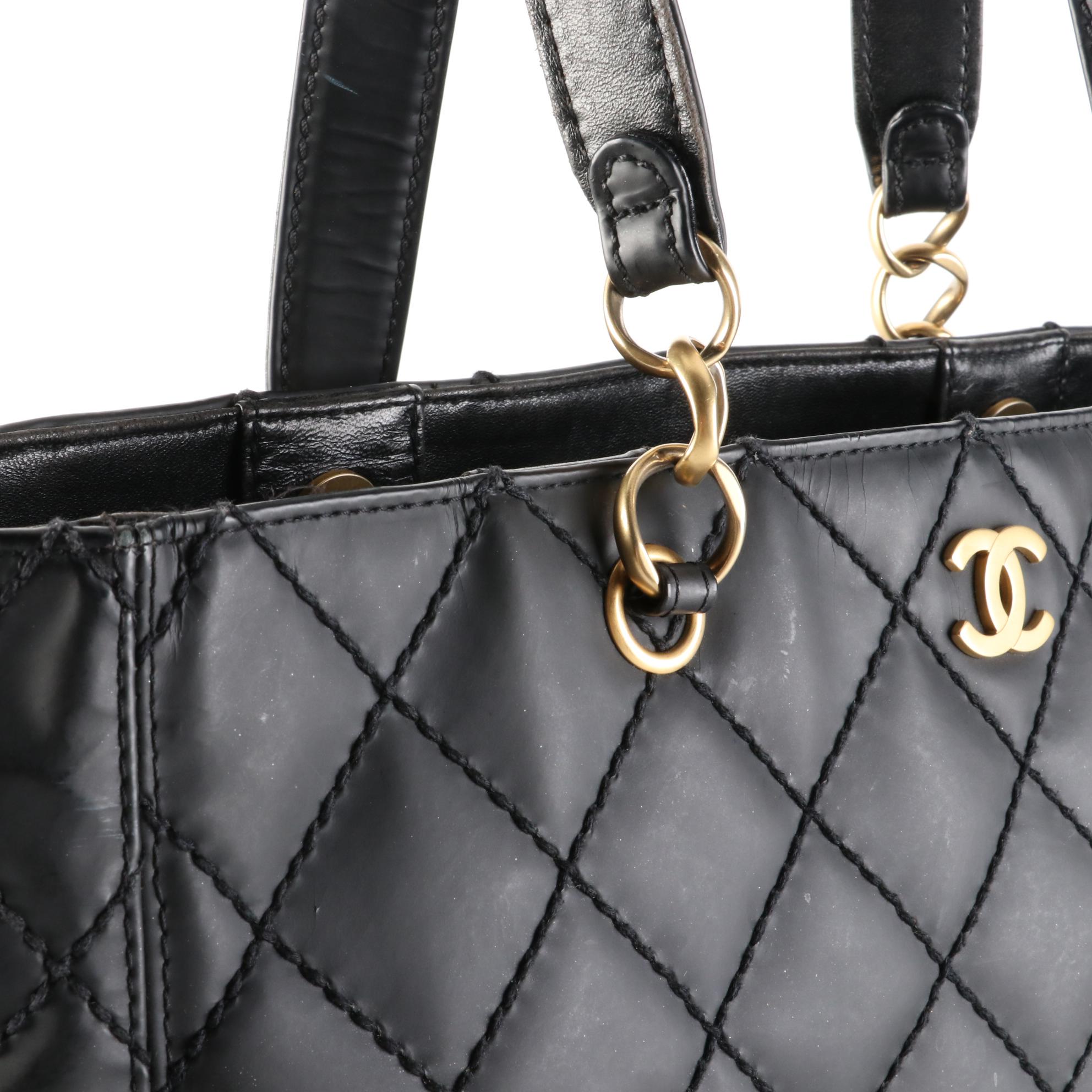 Chanel CC Tote in Glazed Quilted Leather
