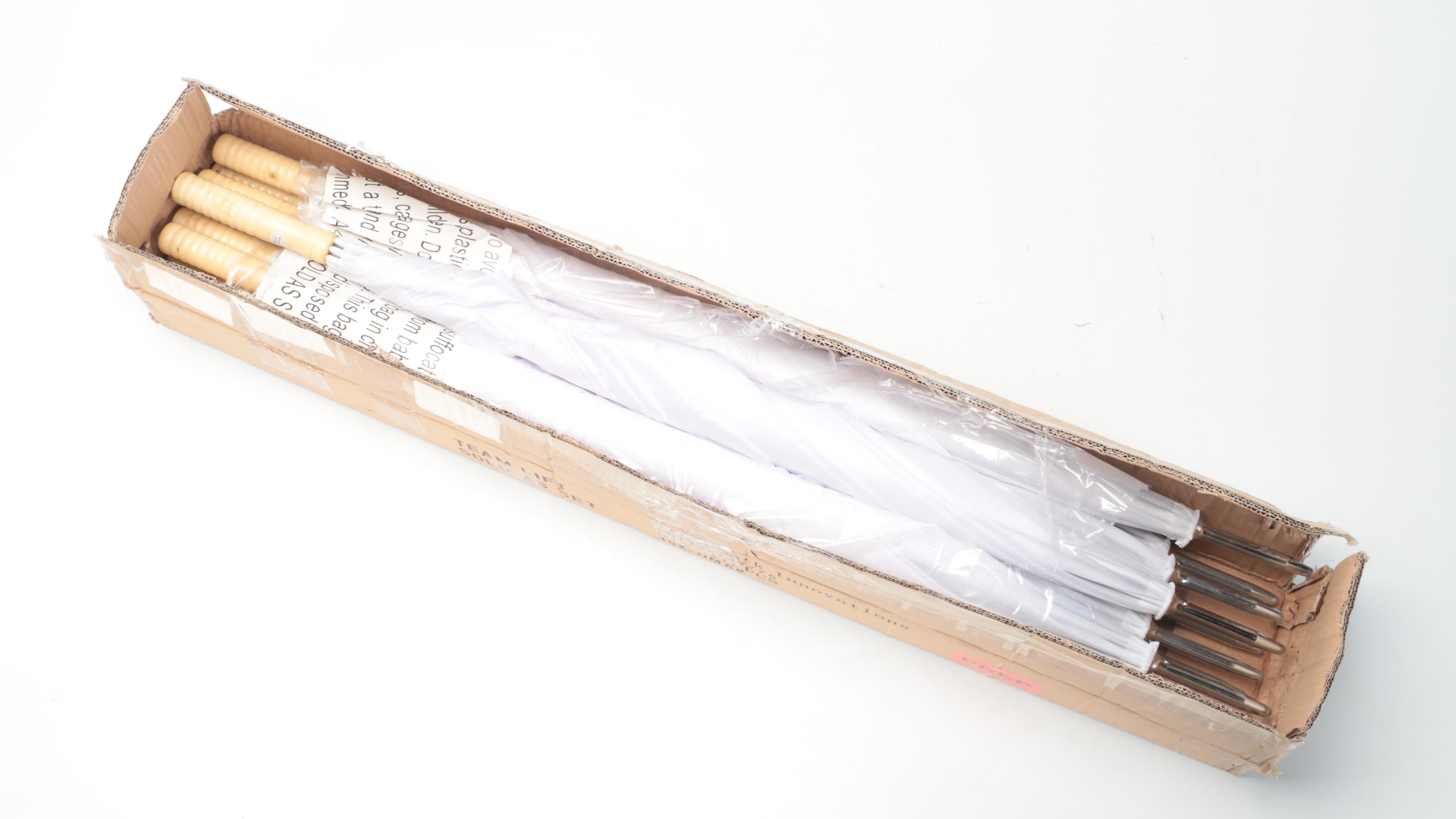 Trademark Innovations White Nylon Wedding Event Umbrellas