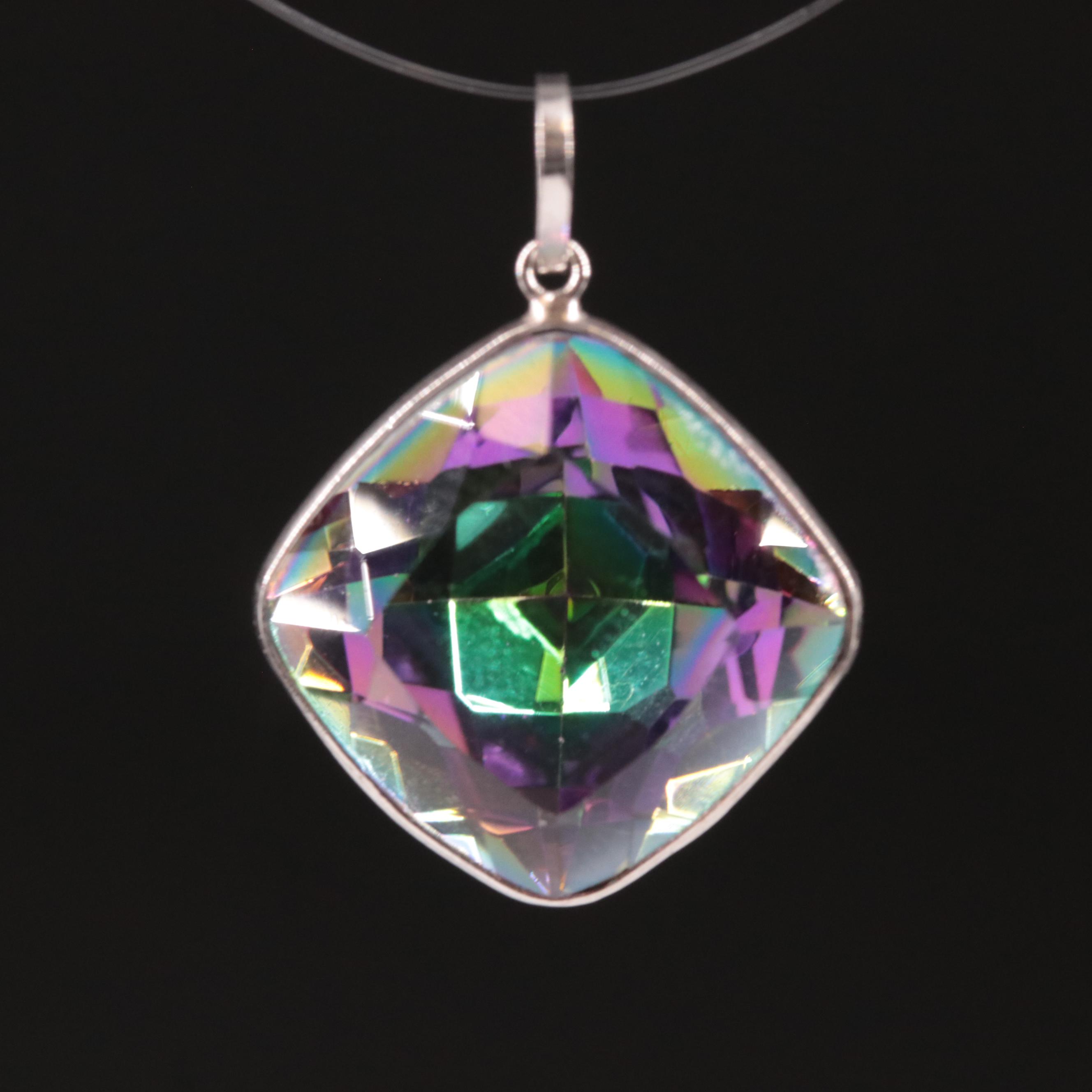 14K Mystic Quartz Pendant