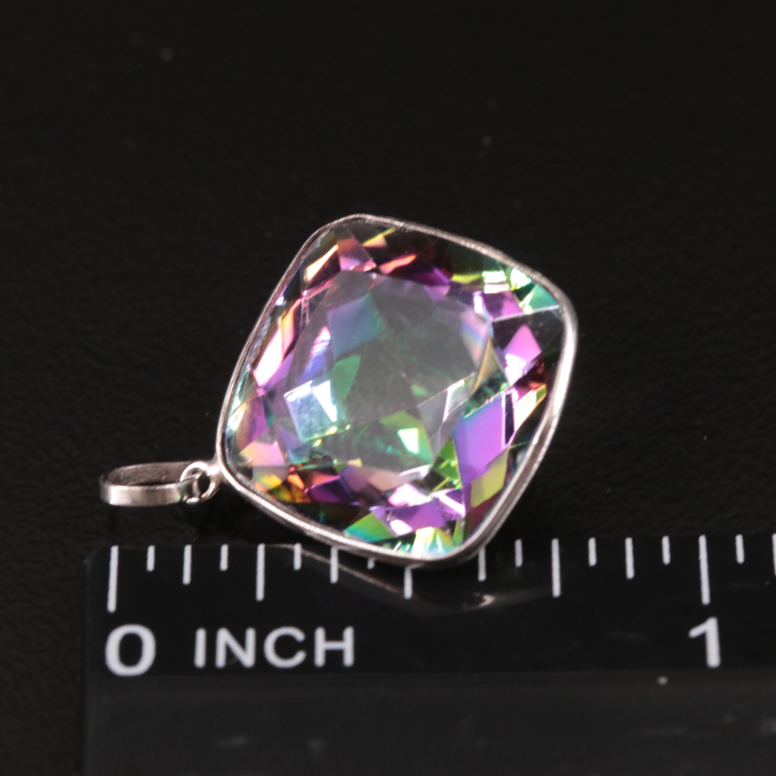 14K Mystic Quartz Pendant