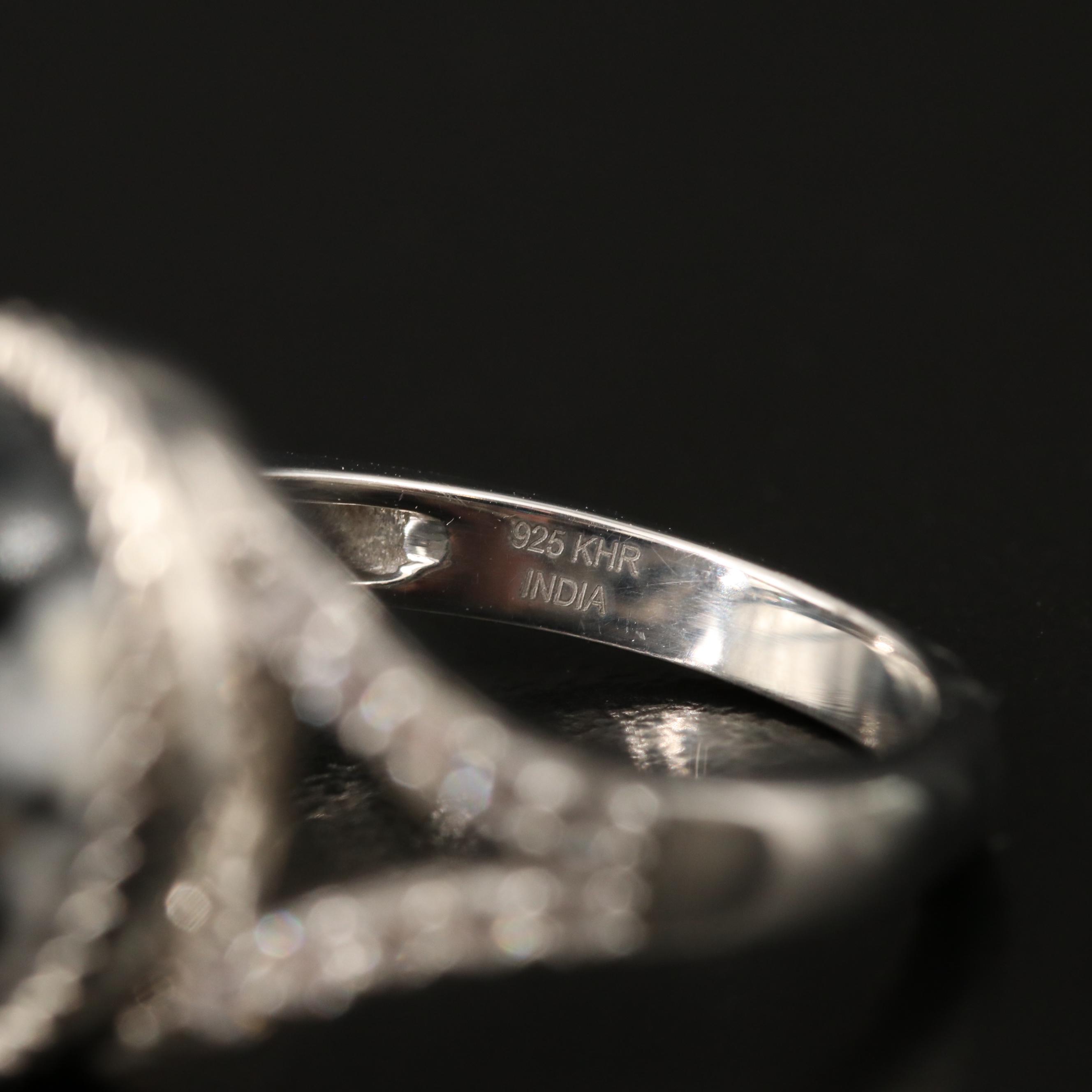 Sterling Jasper and White Zircon Ring