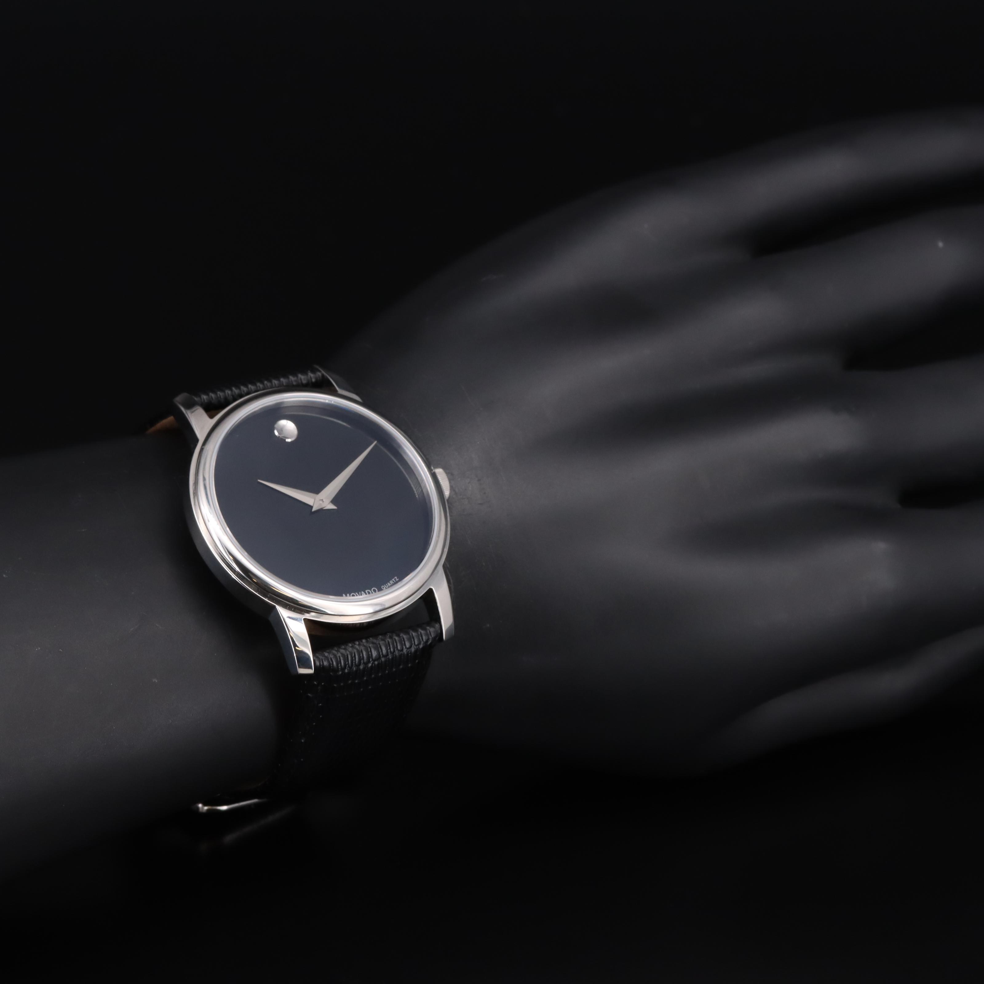 Movado Museum Stainless Steel Black Dial Watch