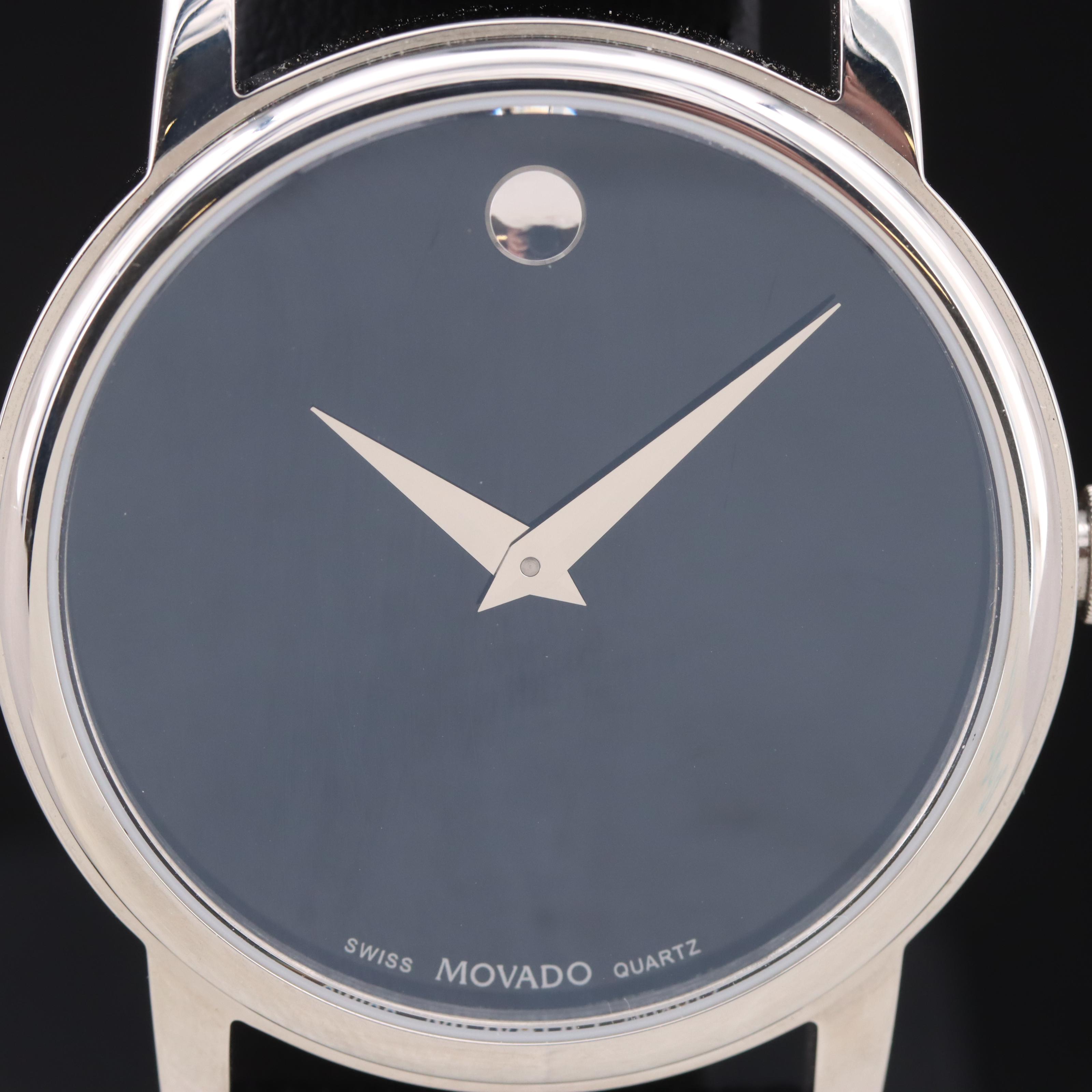Movado Museum Stainless Steel Black Dial Watch