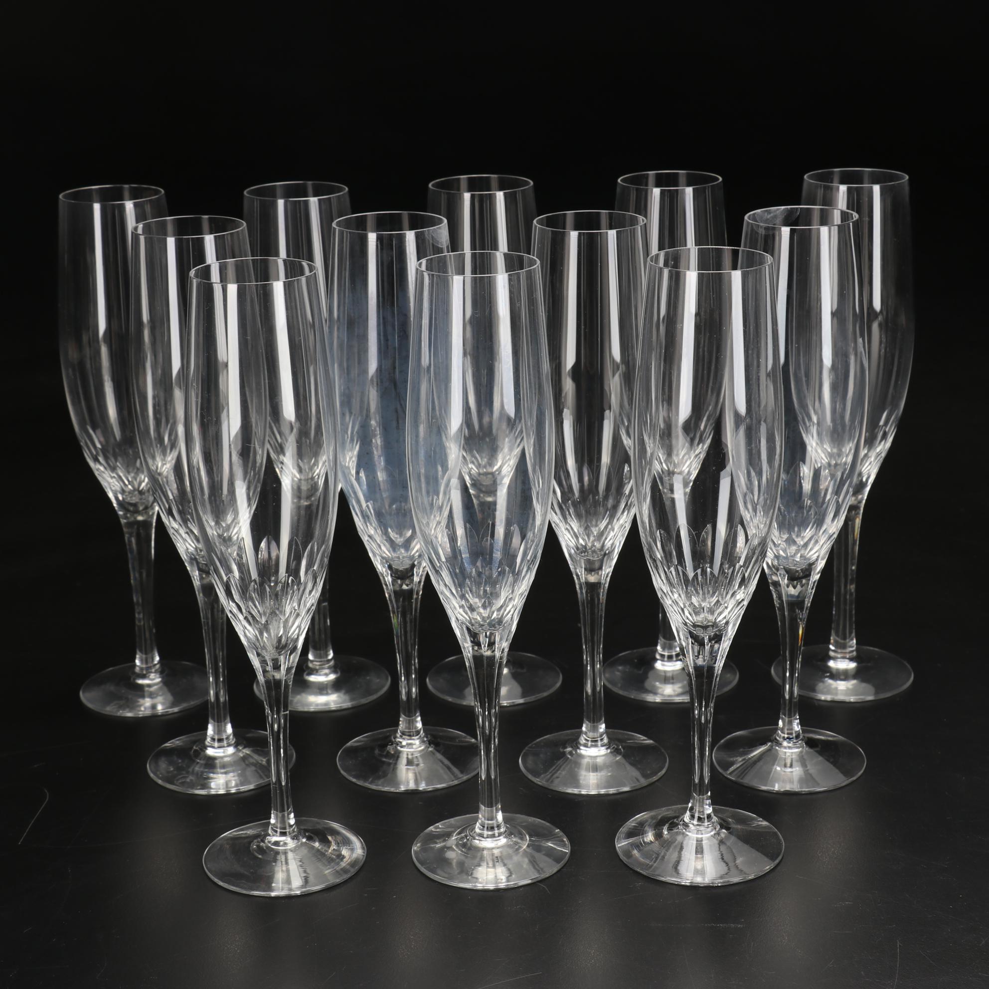 Orrefors Crystal "Prelude Clear" Water Goblets, Champagne Flutes, and More