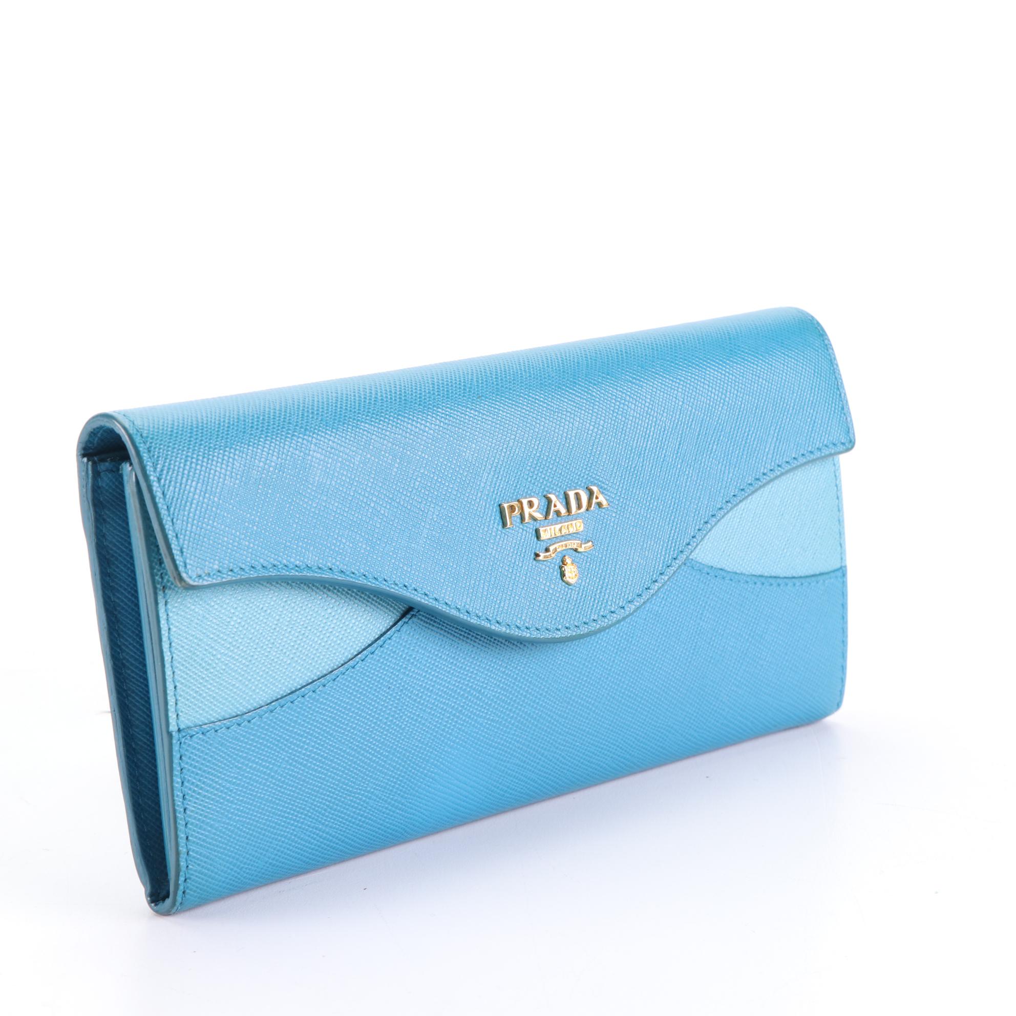 Prada Bicolor Saffiano Leather Wallet