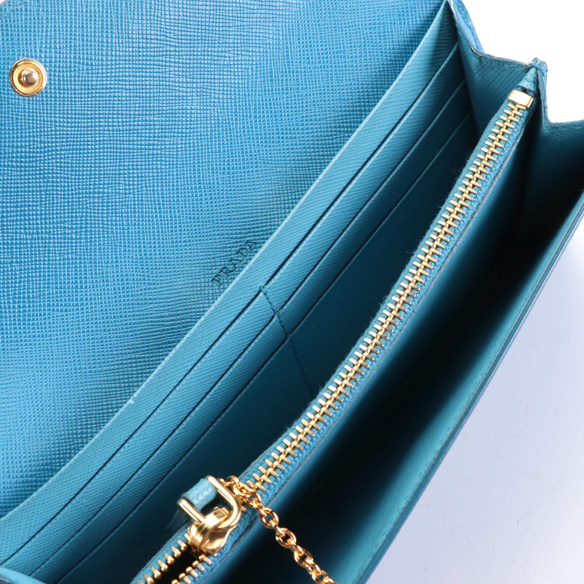 Prada Bicolor Saffiano Leather Wallet