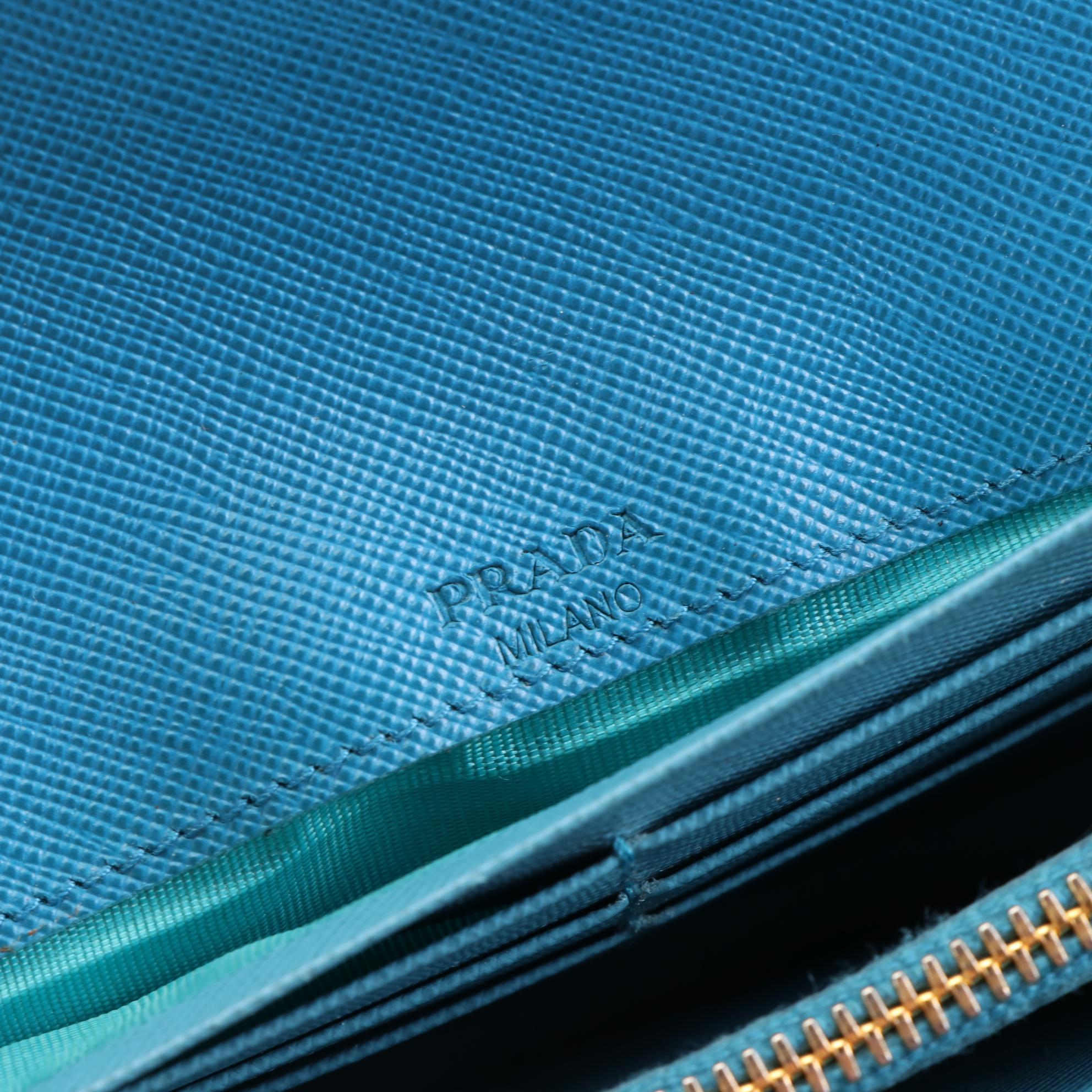 Prada Bicolor Saffiano Leather Wallet