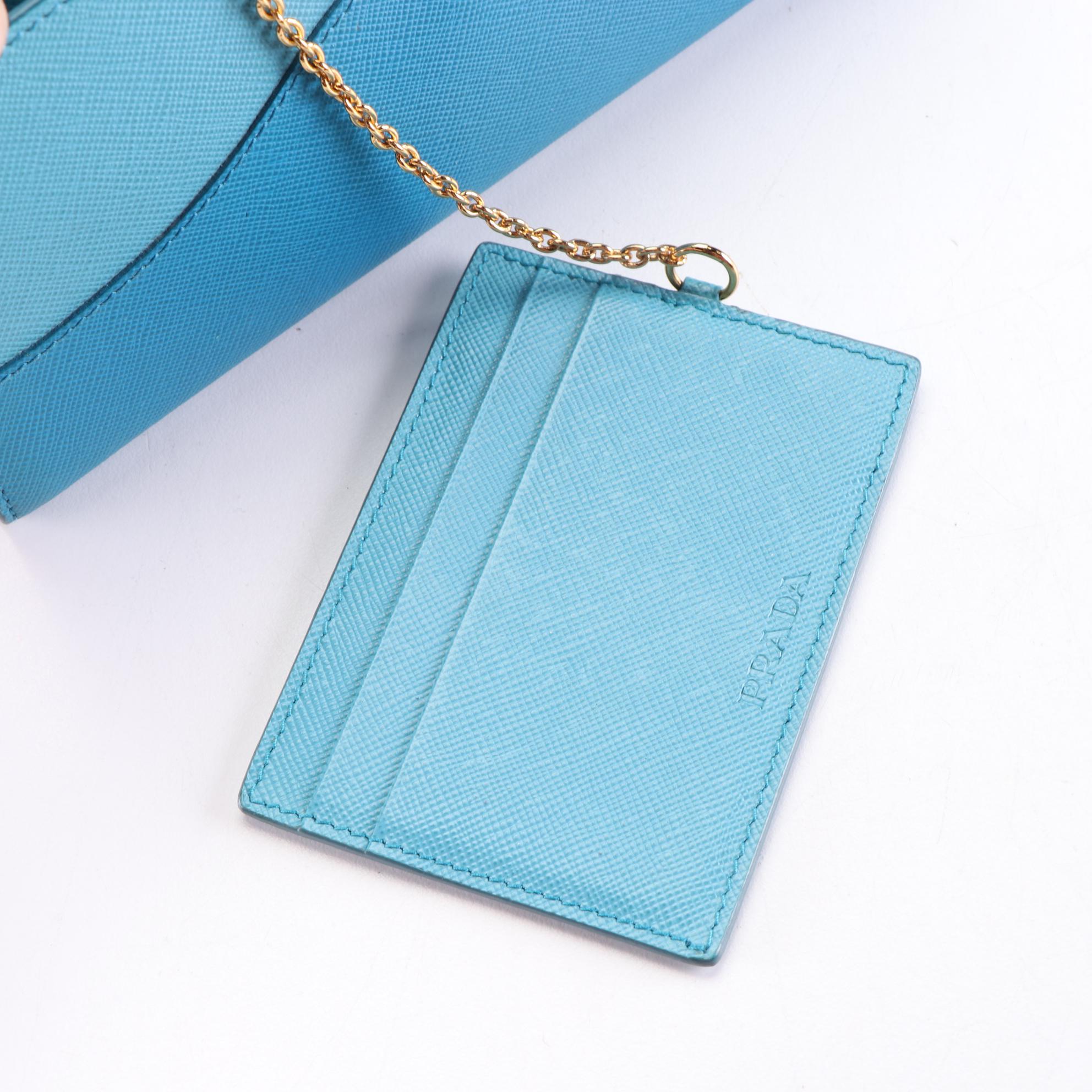 Prada Bicolor Saffiano Leather Wallet