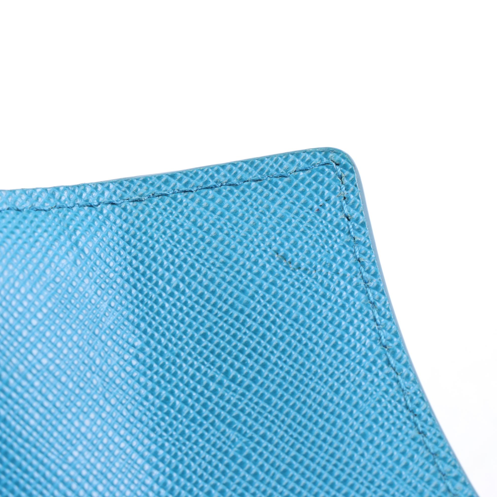 Prada Bicolor Saffiano Leather Wallet