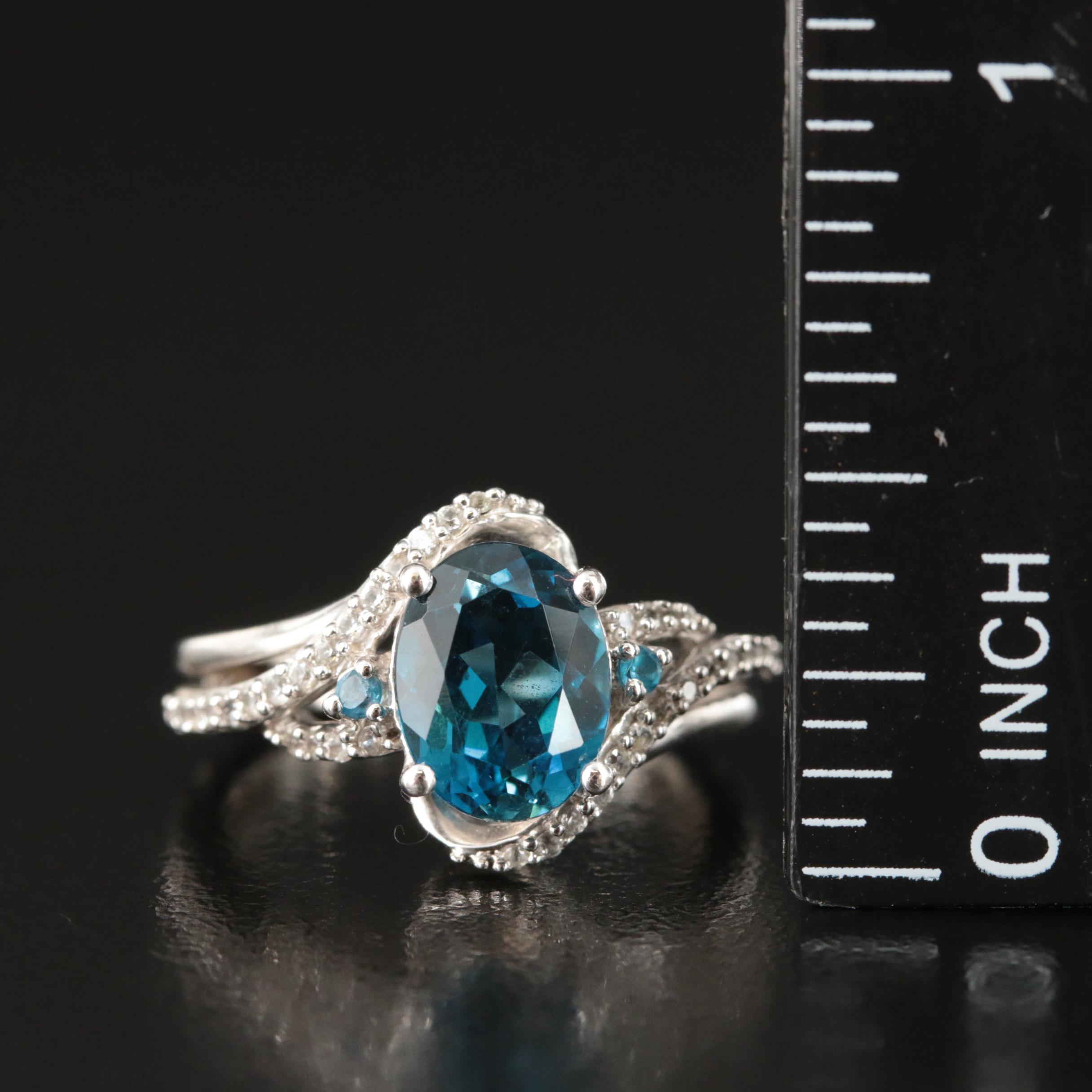 Sterling London Blue Topaz and Sapphire Ring