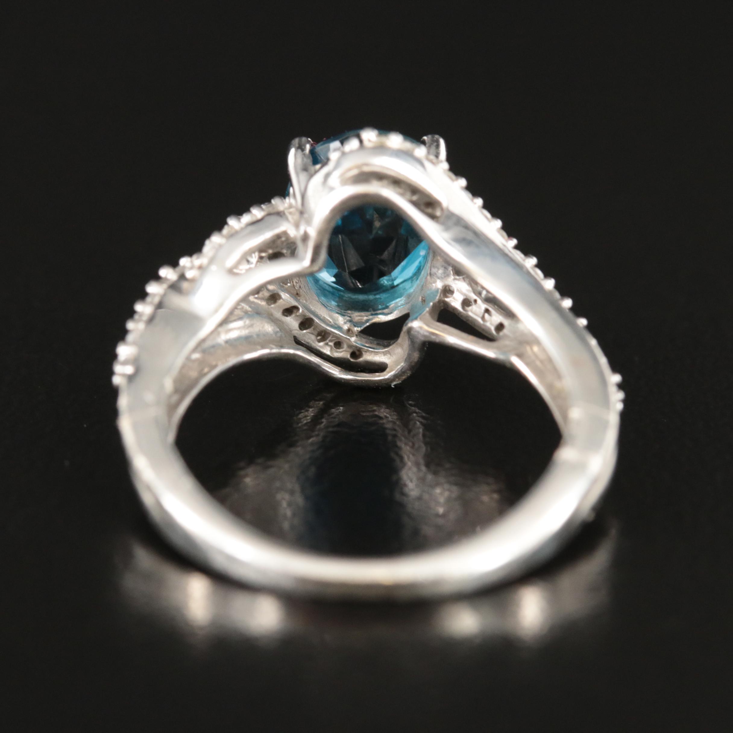 Sterling London Blue Topaz and Sapphire Ring