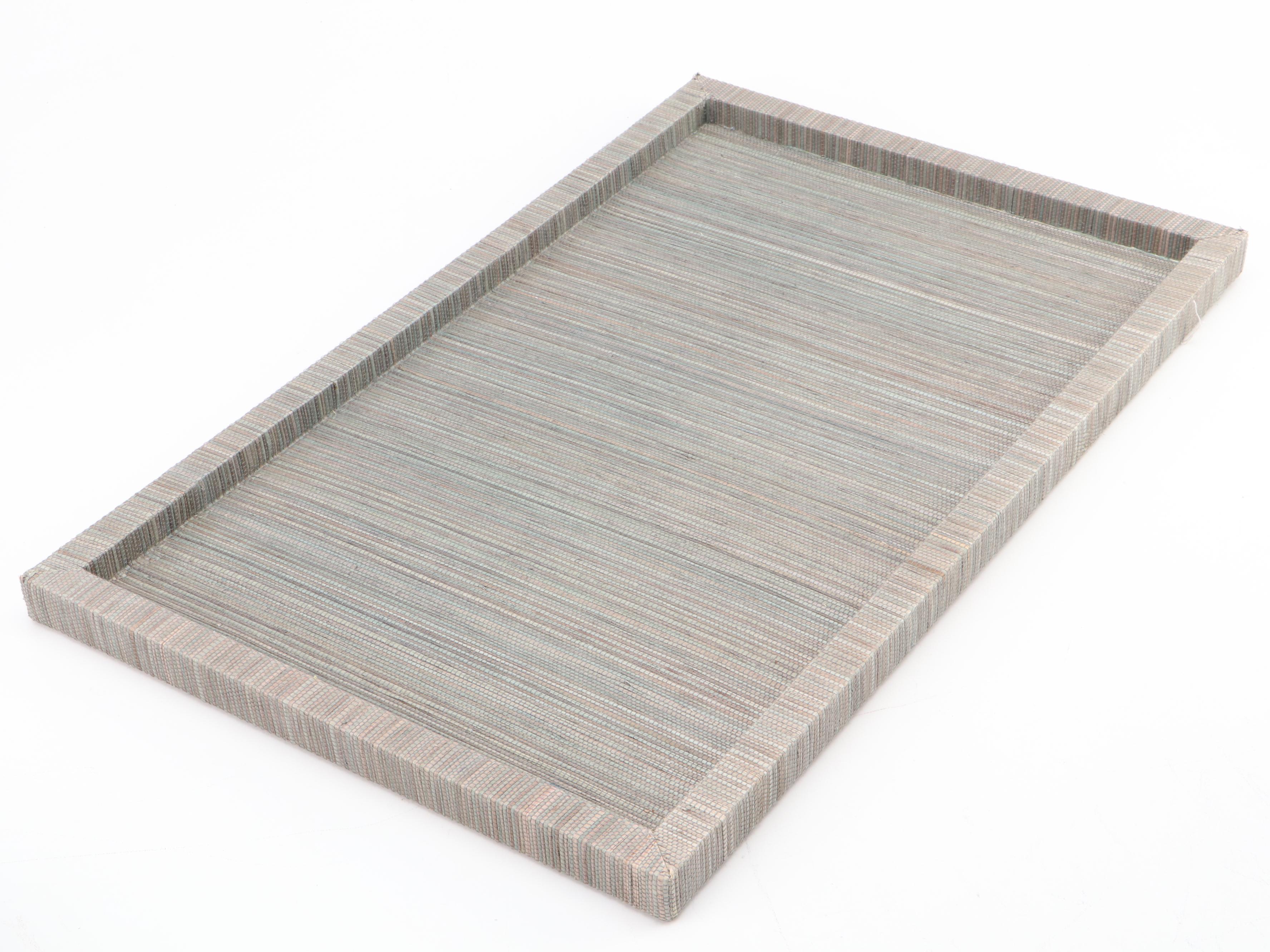 Green Seagrass Wrapped Trays, Mottled Glaze Stoneware Vases and More