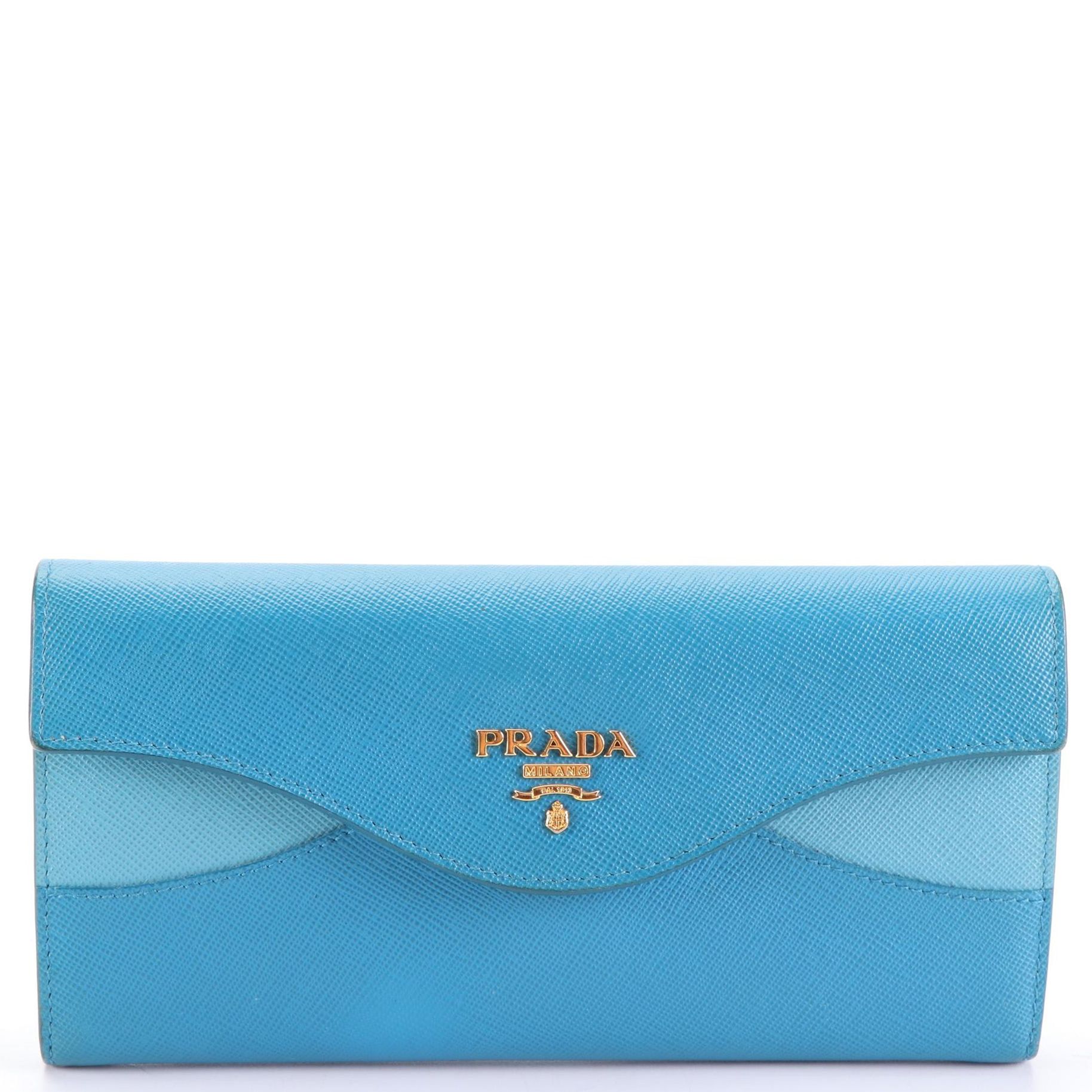 Prada Bicolor Saffiano Leather Wallet
