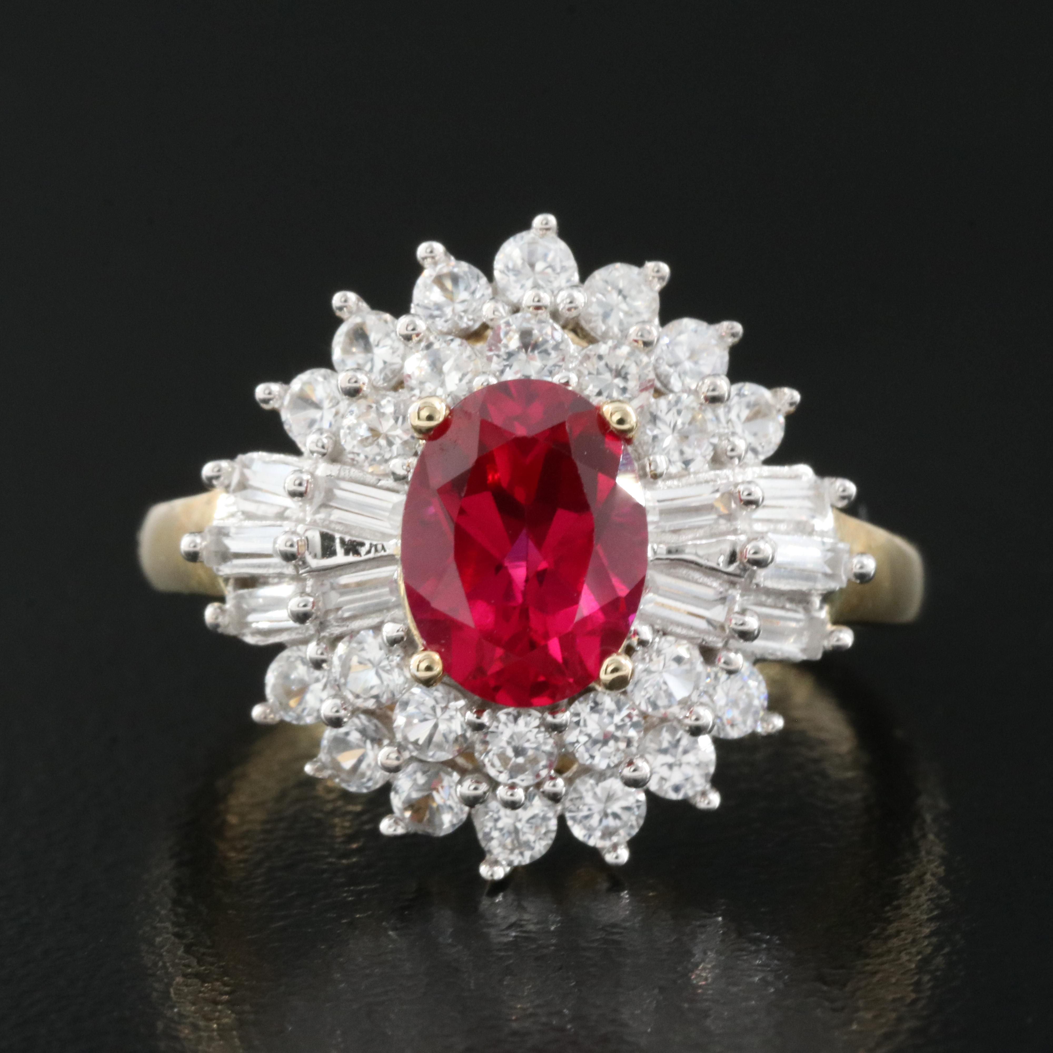 10K Ruby and Sapphire Ring