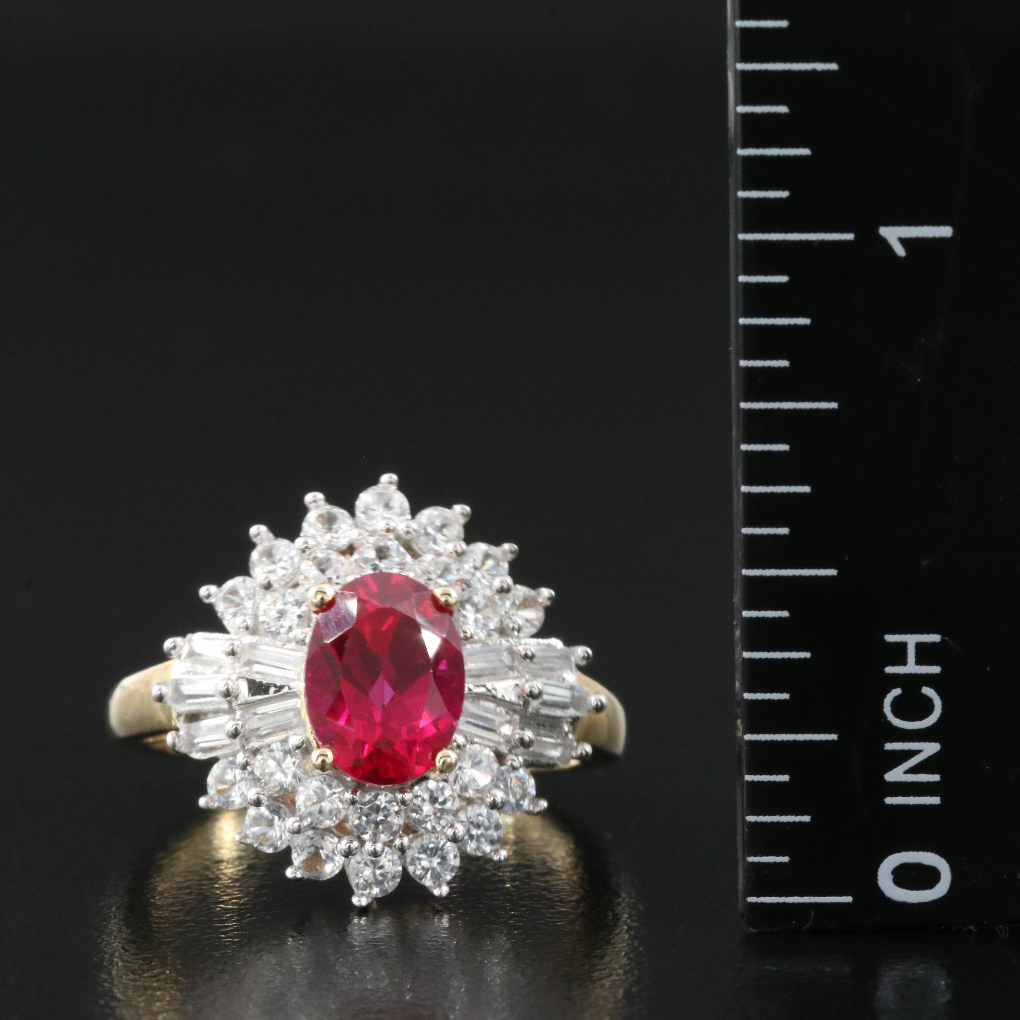 10K Ruby and Sapphire Ring