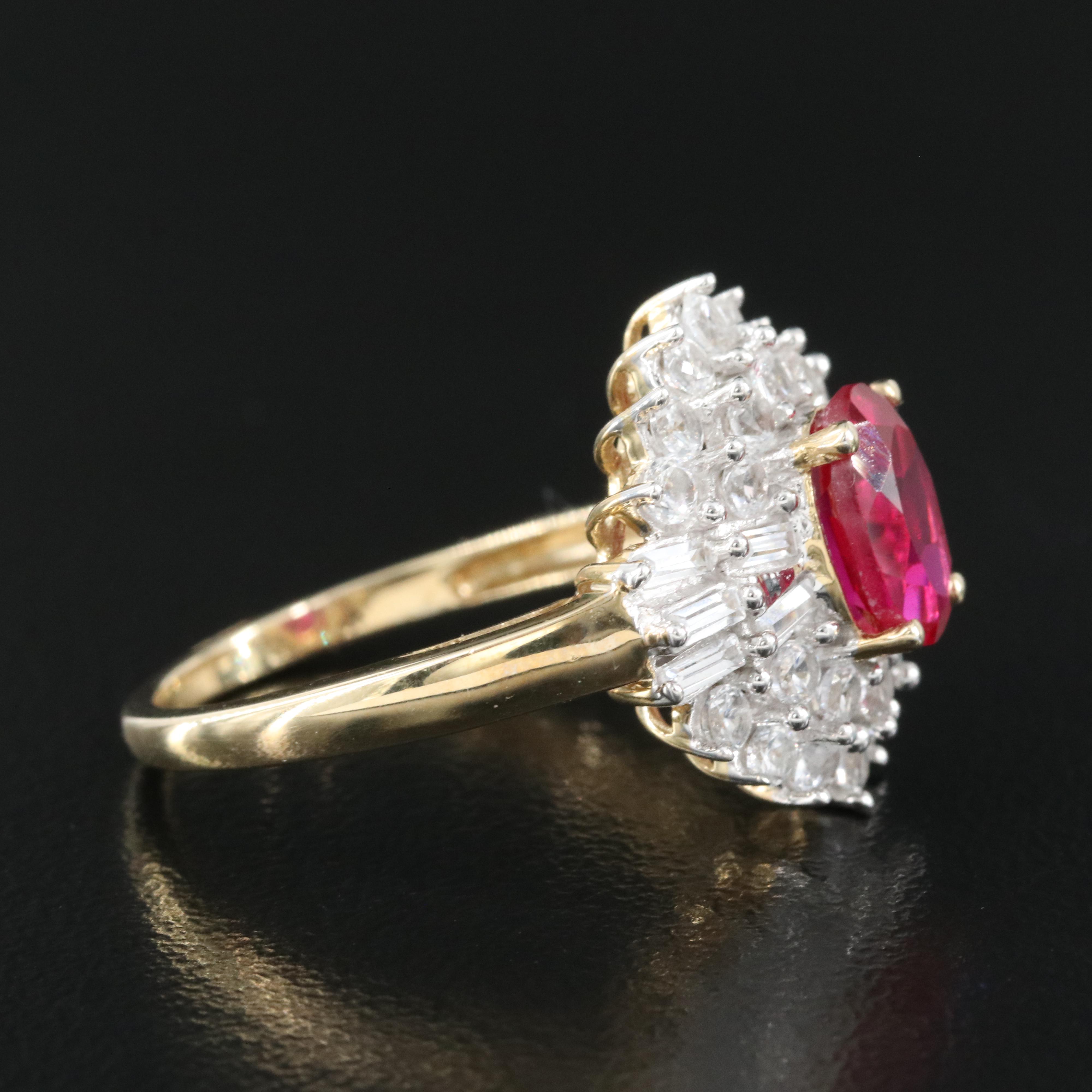 10K Ruby and Sapphire Ring