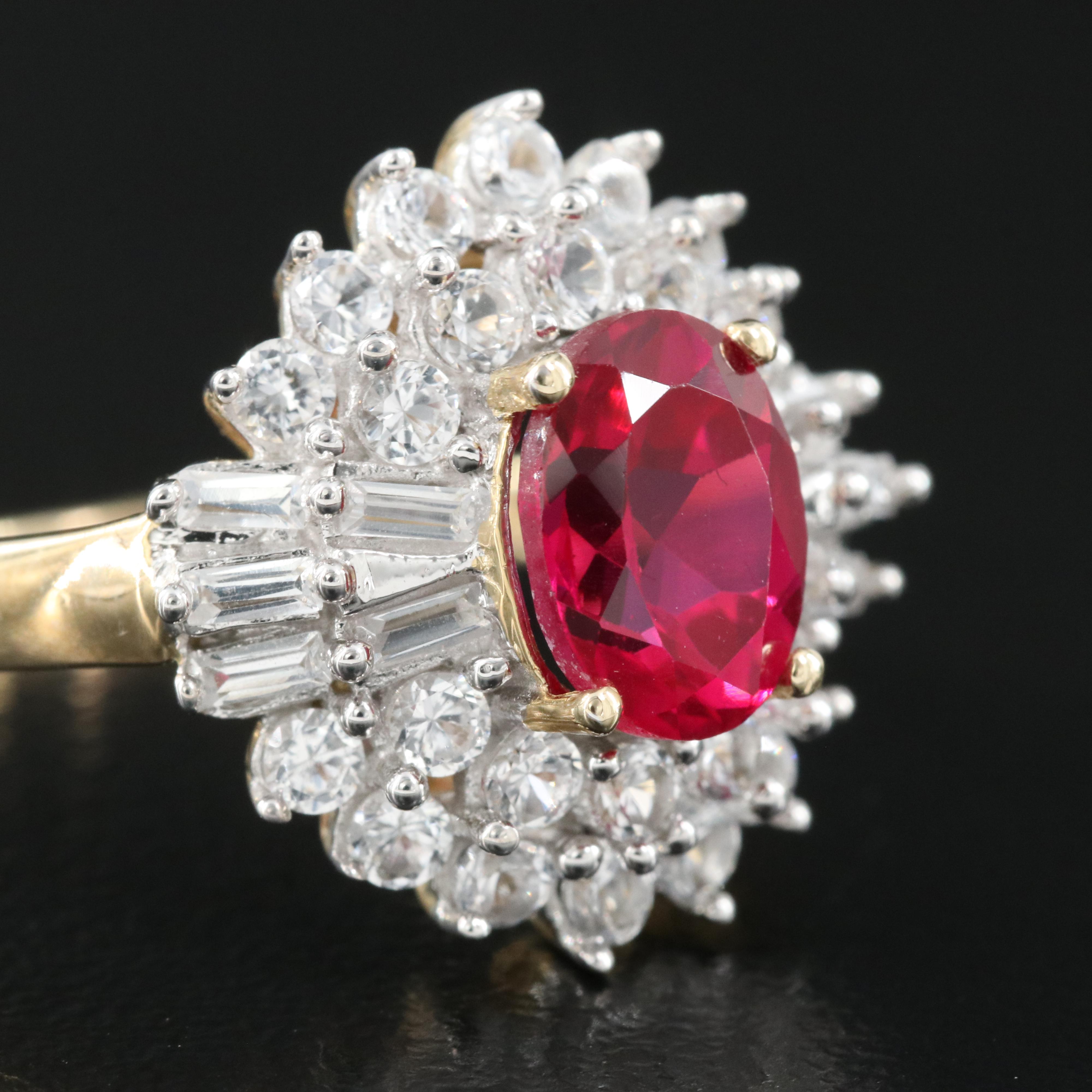 10K Ruby and Sapphire Ring