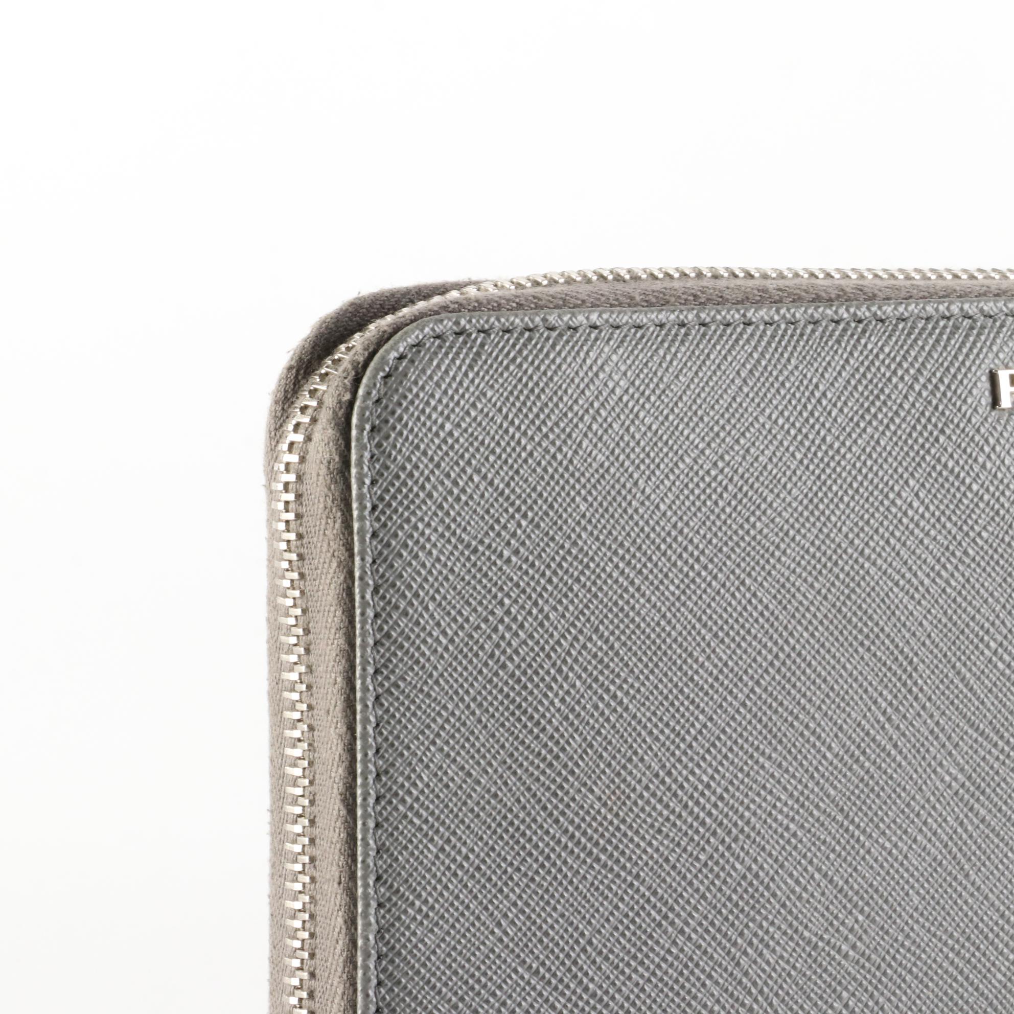 Prada Saffiano Leather Zip Wallet