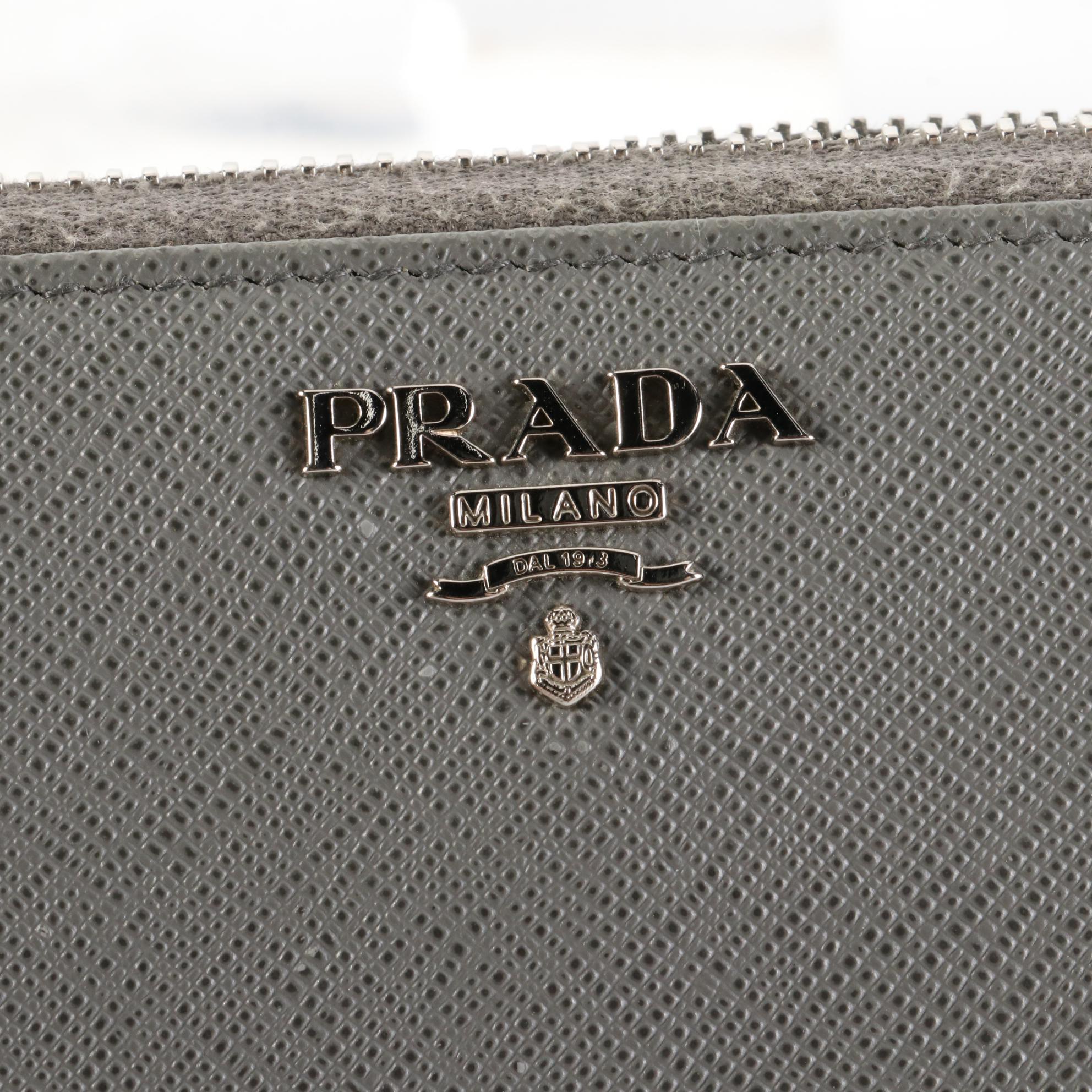 Prada Saffiano Leather Zip Wallet