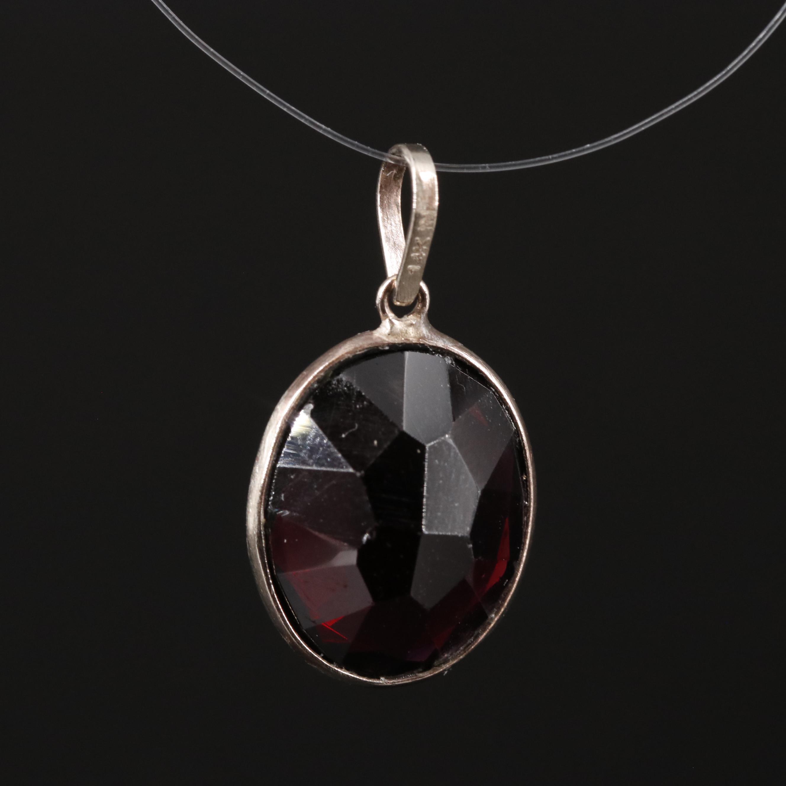 14K Rhodolite Garnet Pendant