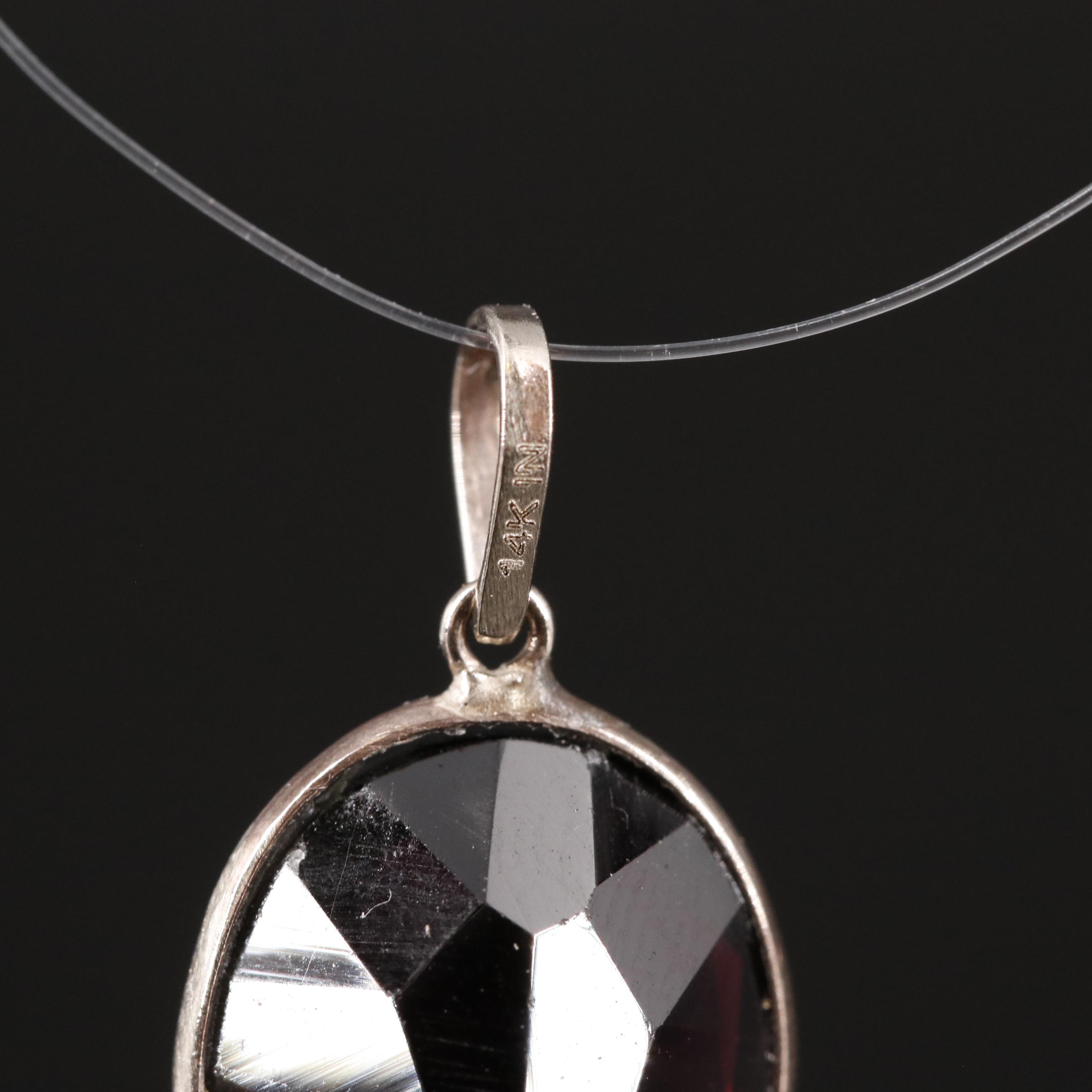 14K Rhodolite Garnet Pendant