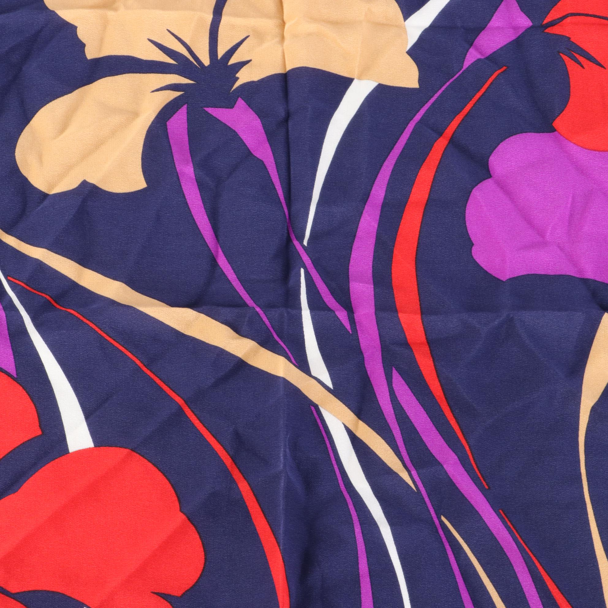 Christian Dior Floral Print Scarf 70 in Silk