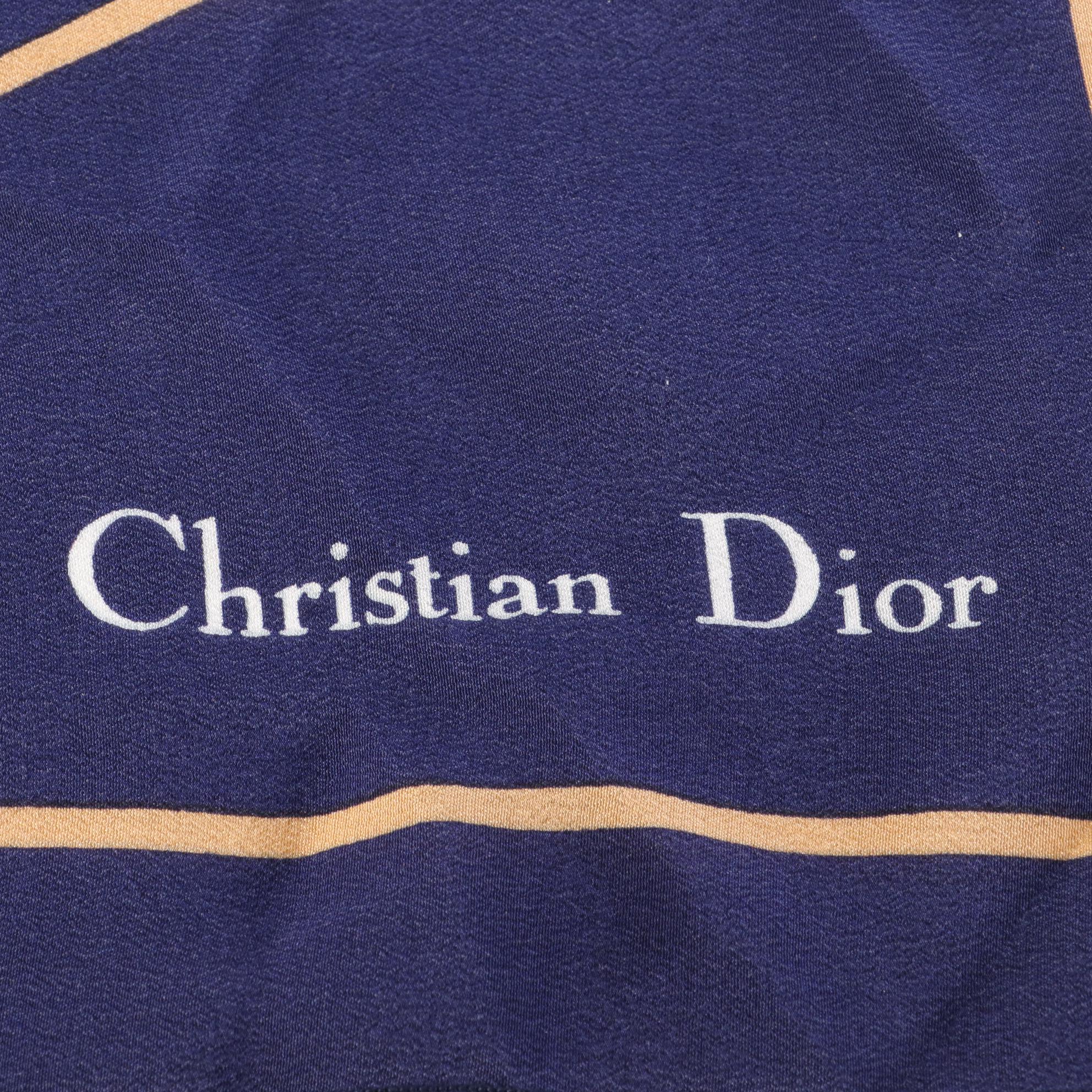 Christian Dior Floral Print Scarf 70 in Silk