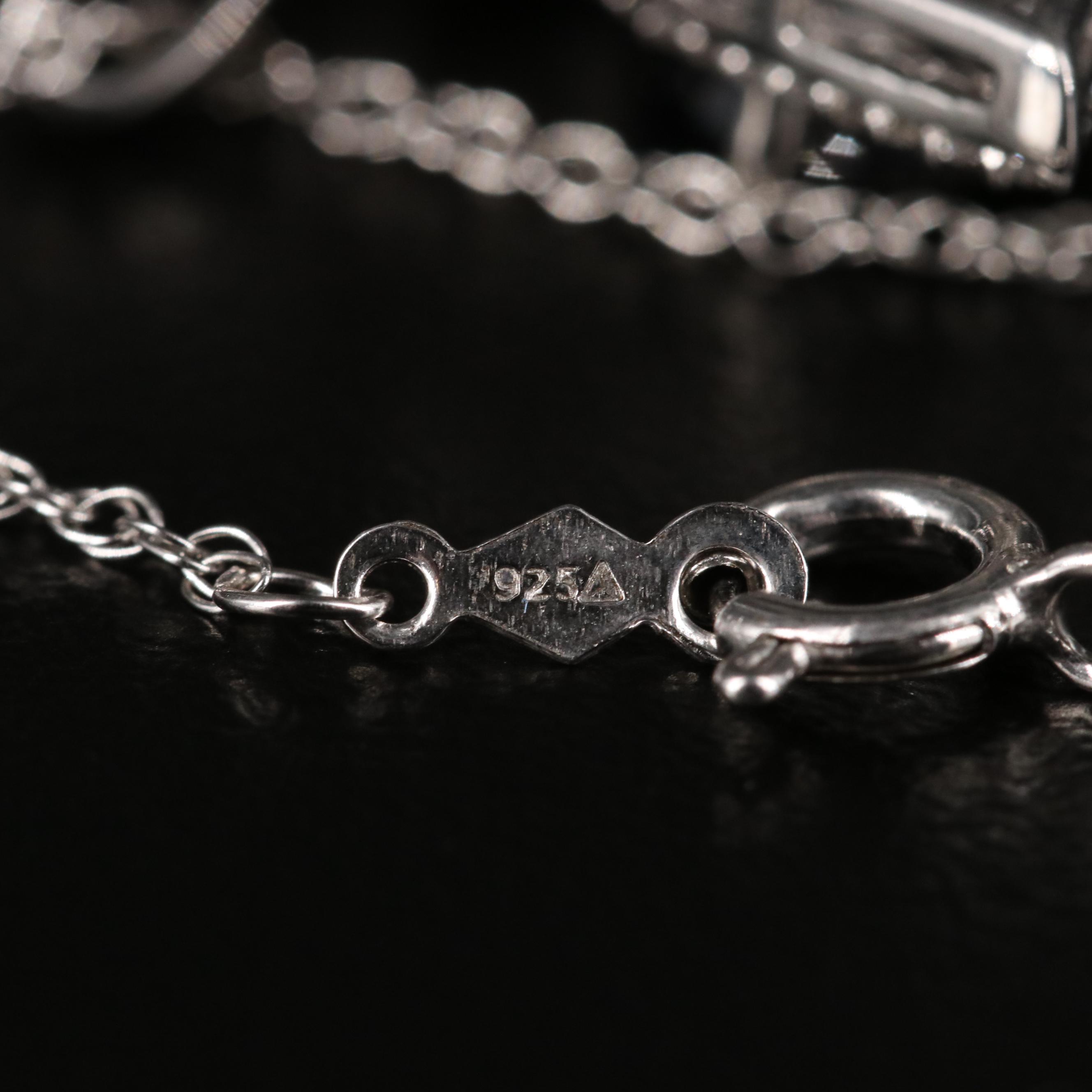 Sterling Sapphire Butterfly Pendant Necklace