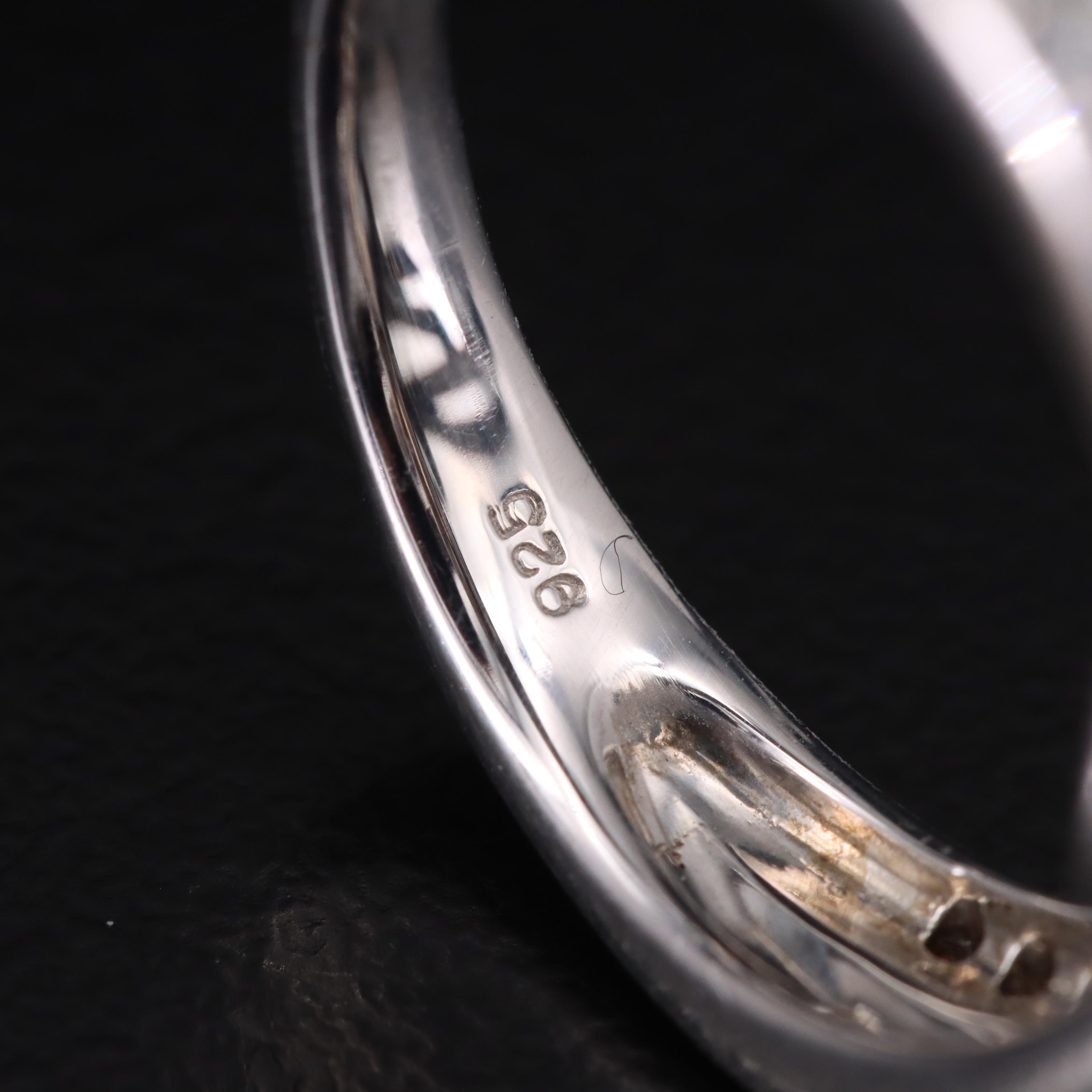 Sterling Sapphire and Diamond Bow Ring